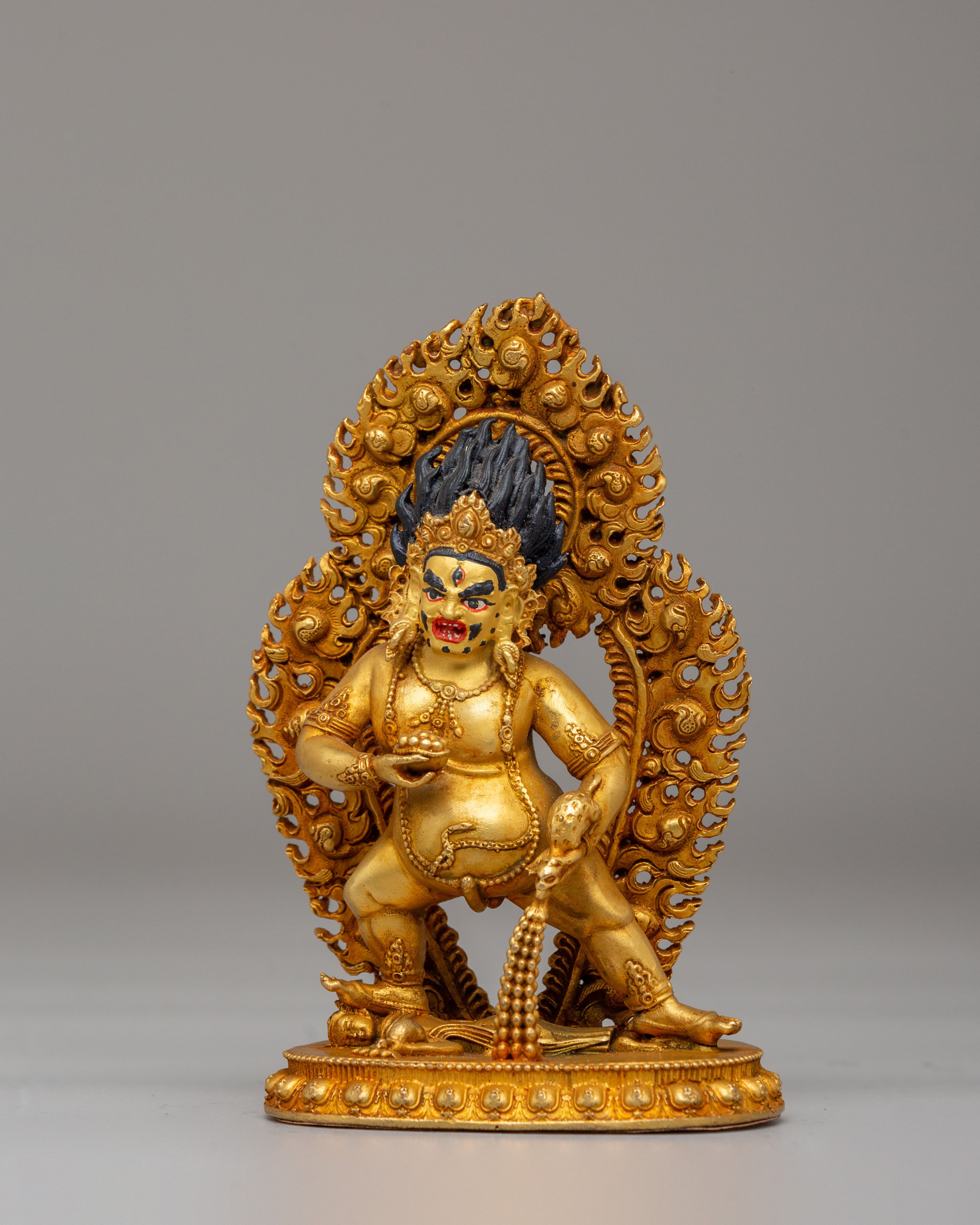Black Dzambhala Protector Deity Statue | Tibetan Wealth Deity