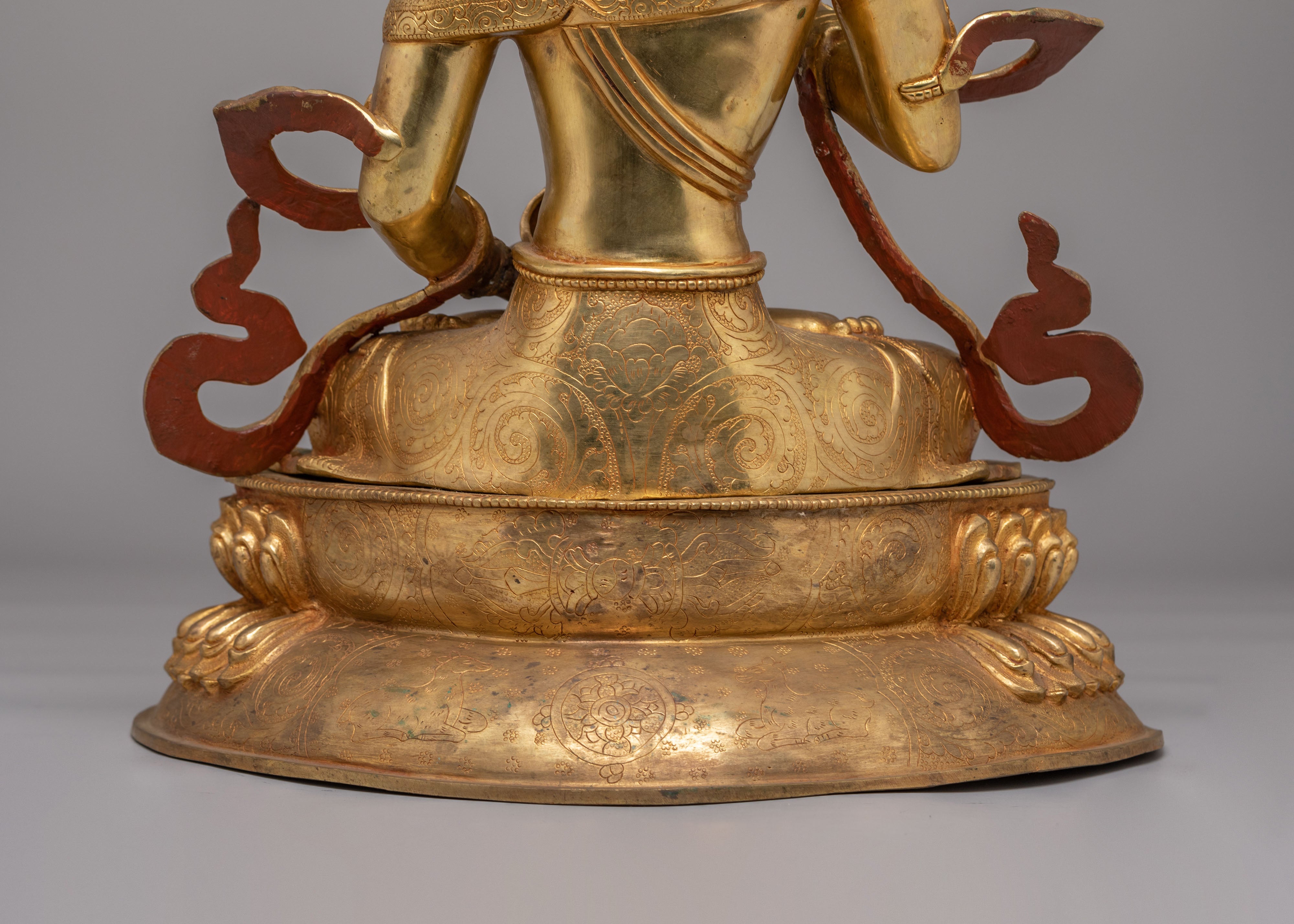 Tibetan Altar Vajrasattva Statue | 24K Gold Plated Buddhist Altar Decor