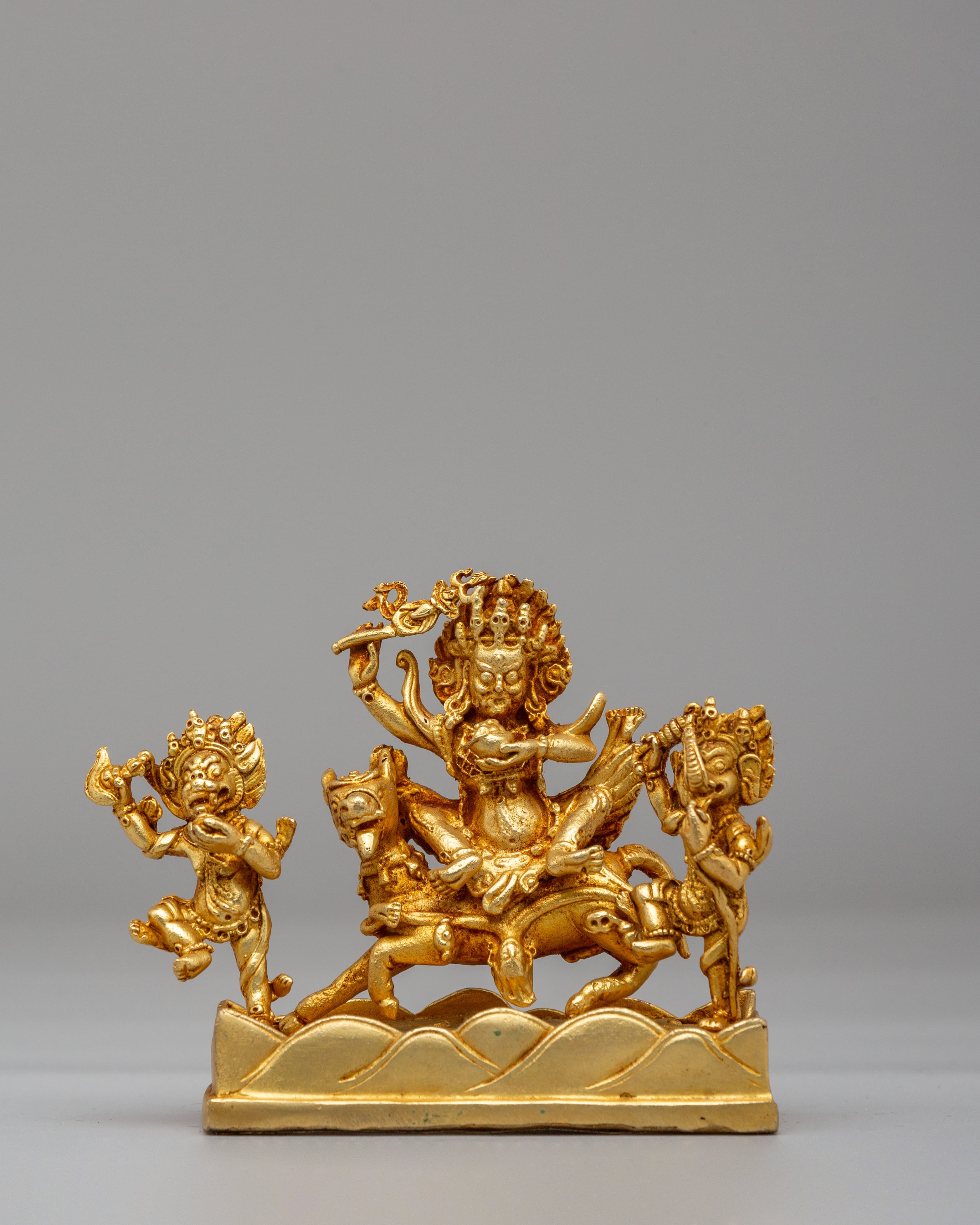 Tibetan Palden Lhamo Statue | Handcrafted Gold Plated Copper Art