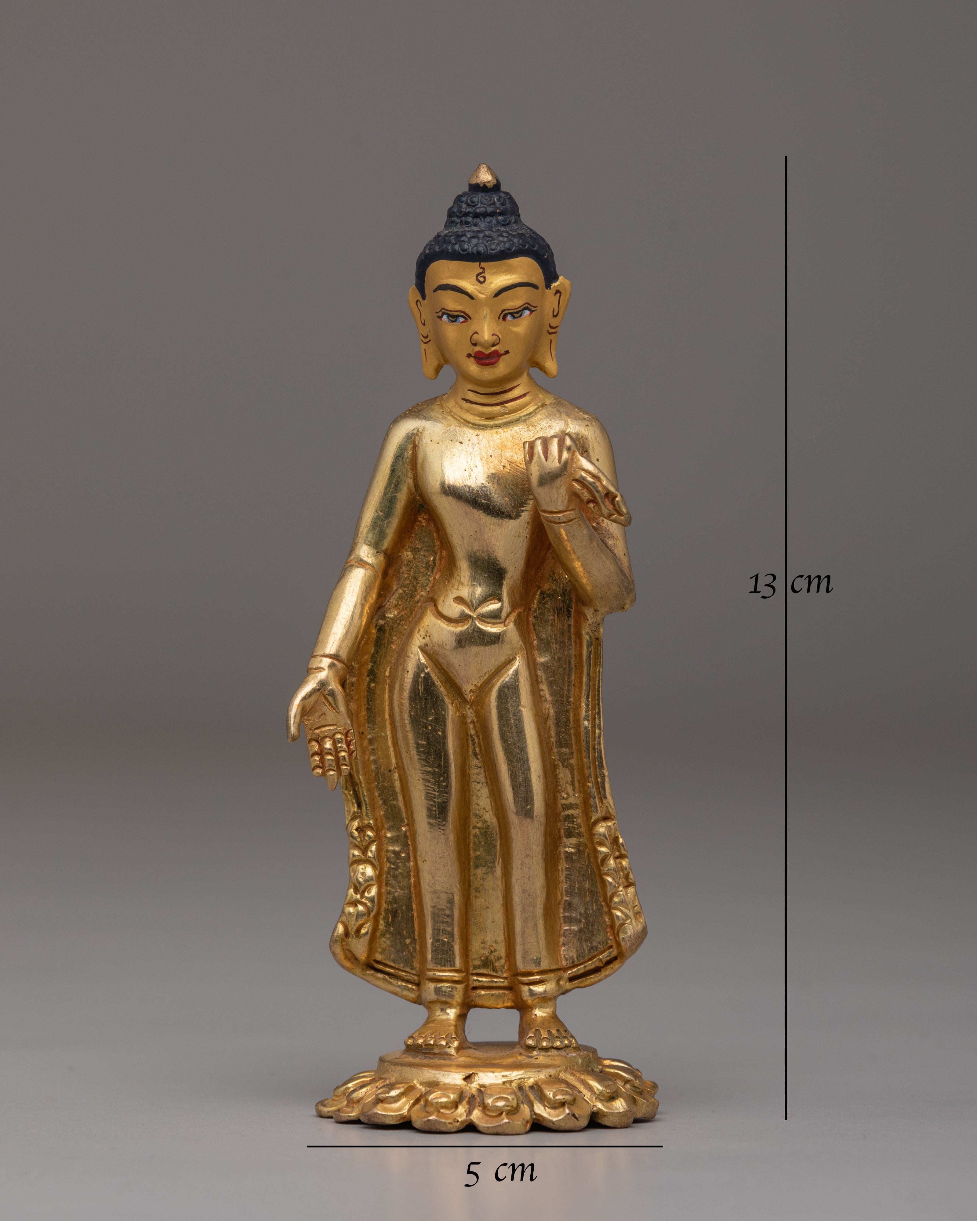 Handmade Dipankara Buddha Copper Statue Set | Divine Compassion