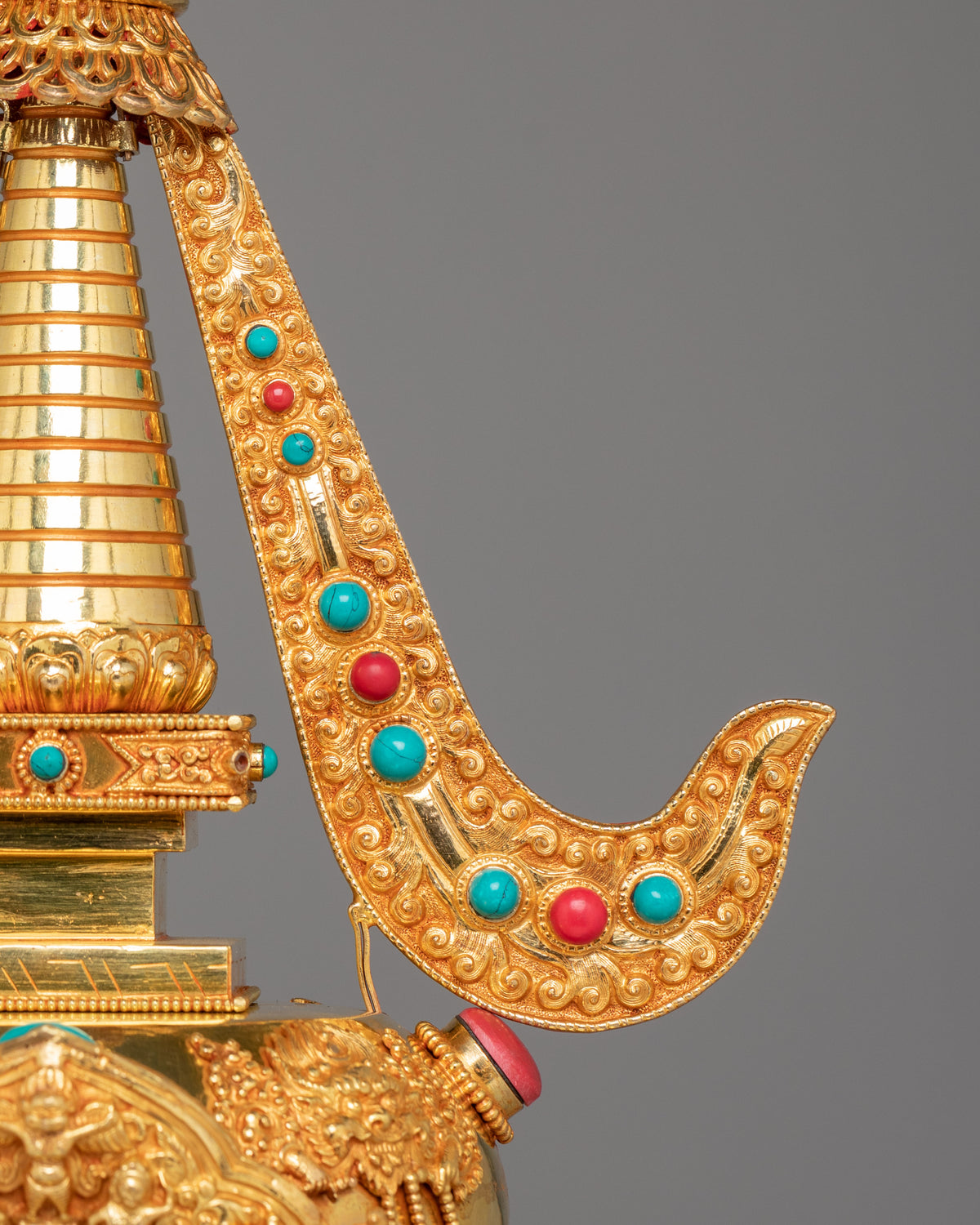Tibetan Buddhist Namgyalma Stupa | Stupa of Complete Victory | Gold Plated Sacred Stupa