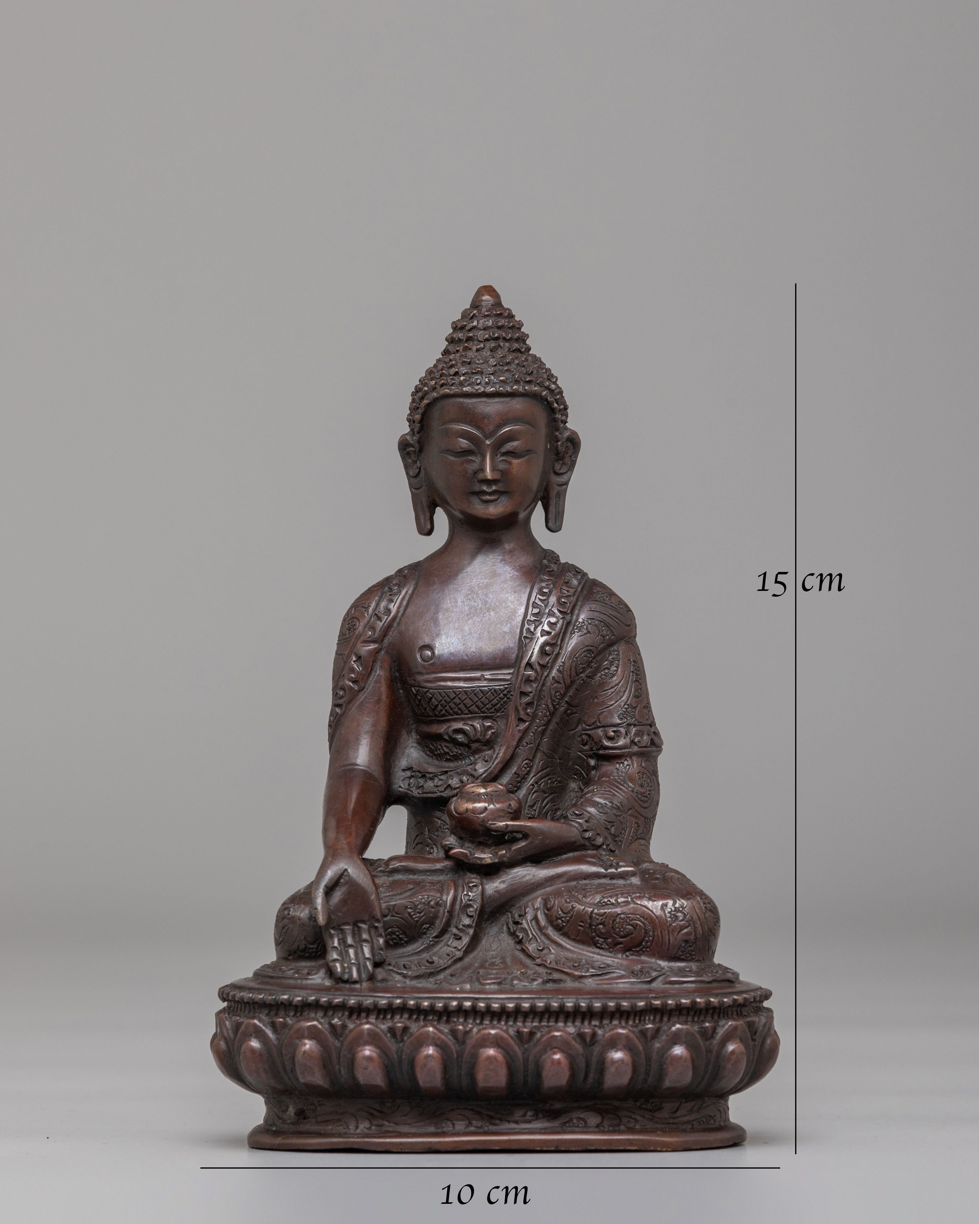 Handmade Ratnasambhava Buddha Statue | Oxidized Copper Body