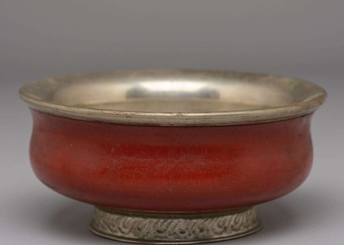 Sacred Tibetan Ritual Offering Bowl | Spiritual Decor for Meditation
