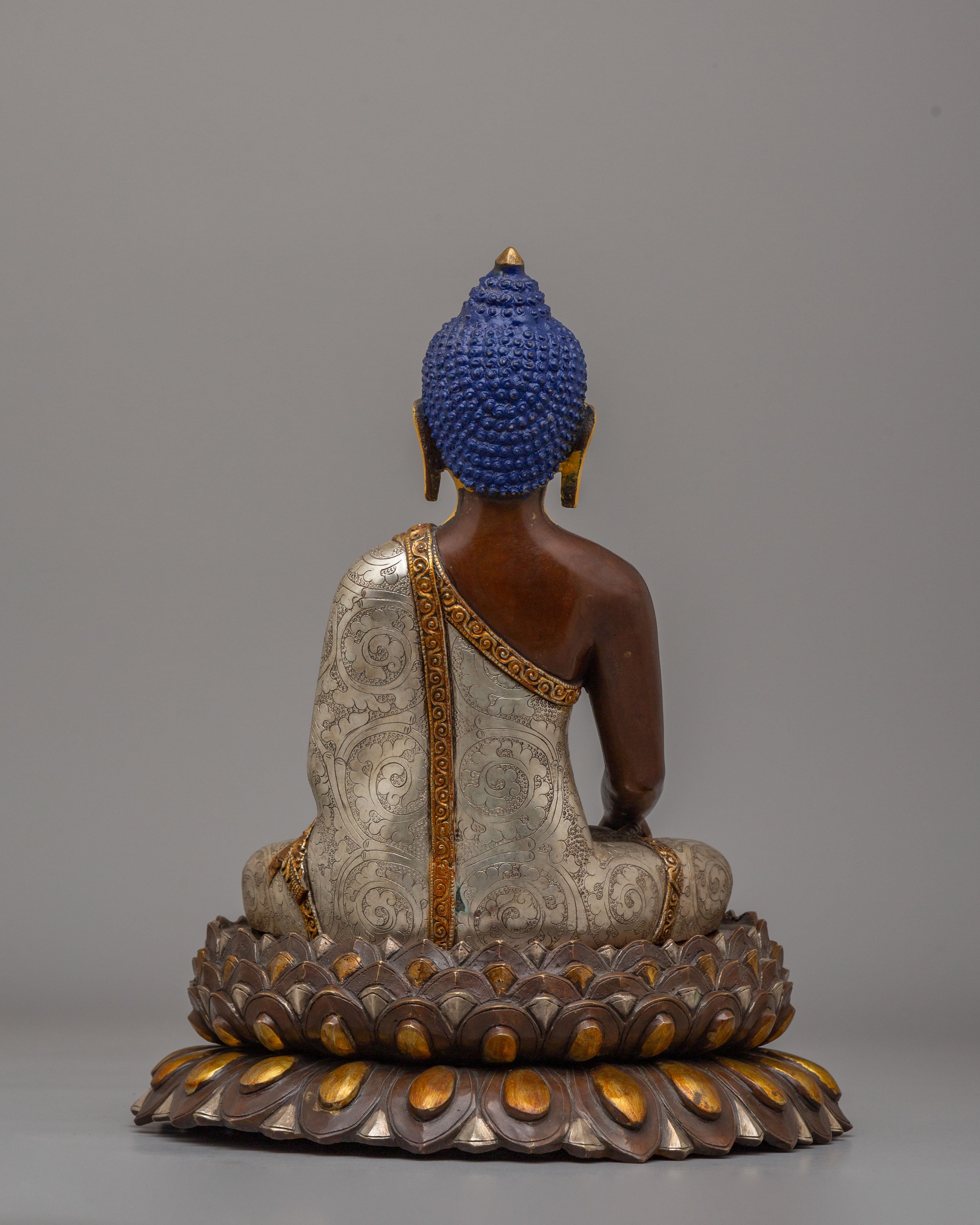 Handcrafted Traditional Shakyamuni Buddha Sculpture | Buddhist Altar Decor
