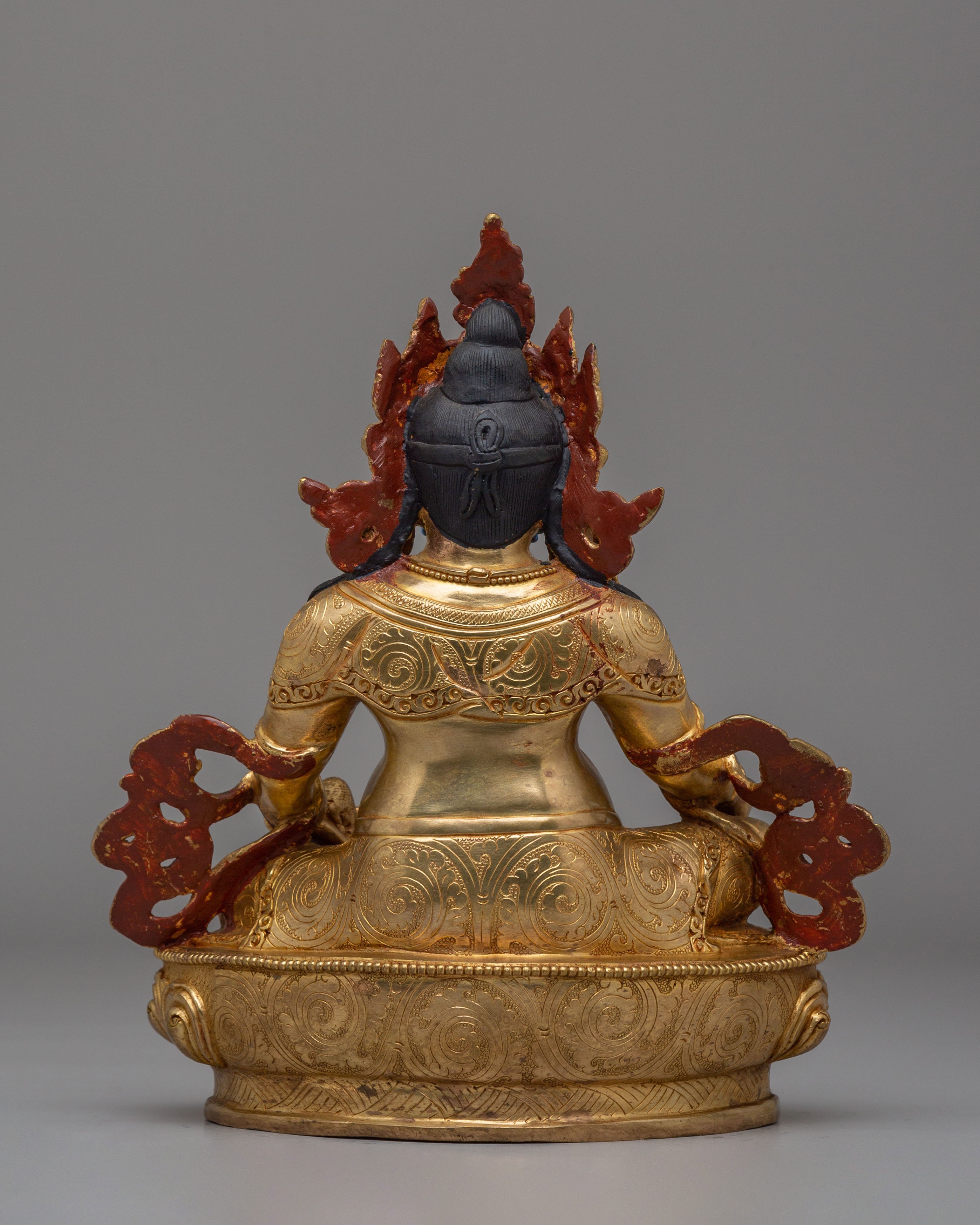 Buddhist God of Wealth Dzambhala Statue | Gold-Plated Copper Artwork
