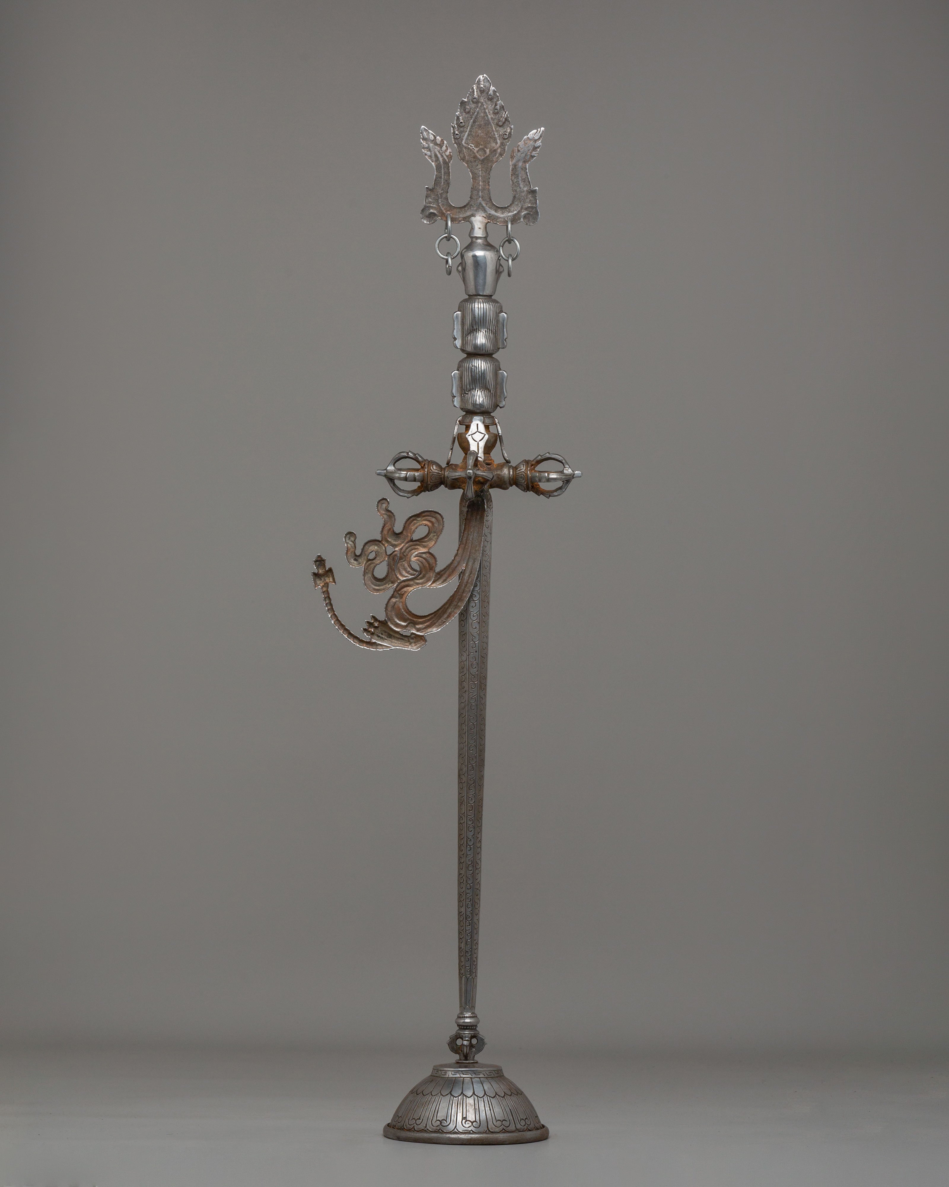 Traditional Khatvanga Ritual Staff | Sacred Tibetan Tantric Tool