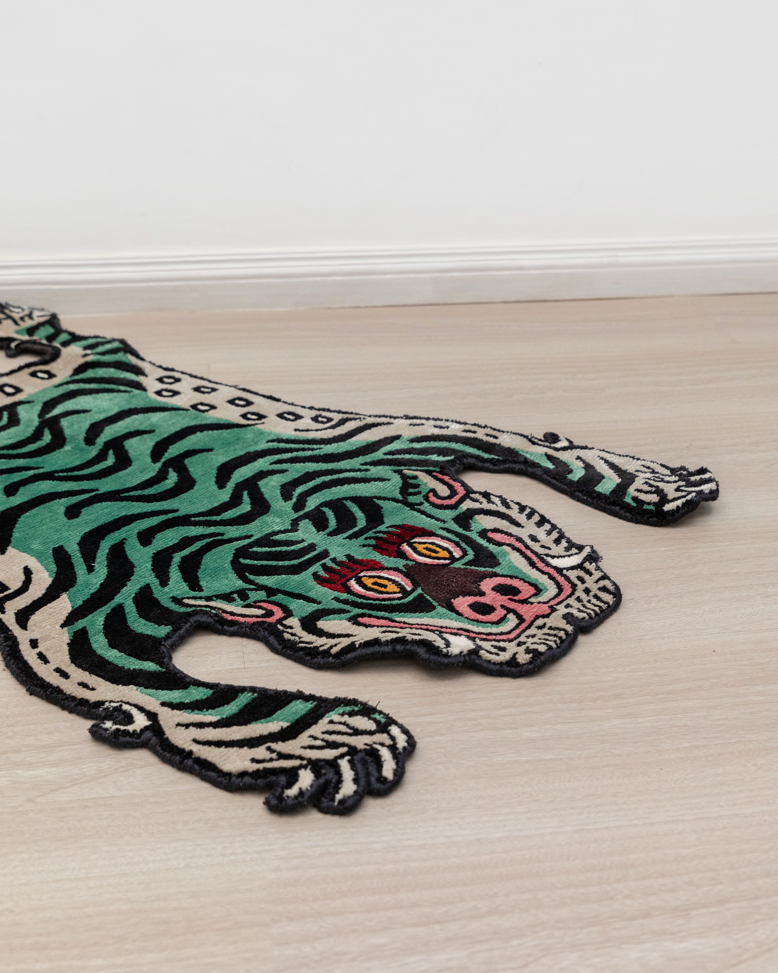 Handmade Tiger Rug | Buddhist Altar Decor