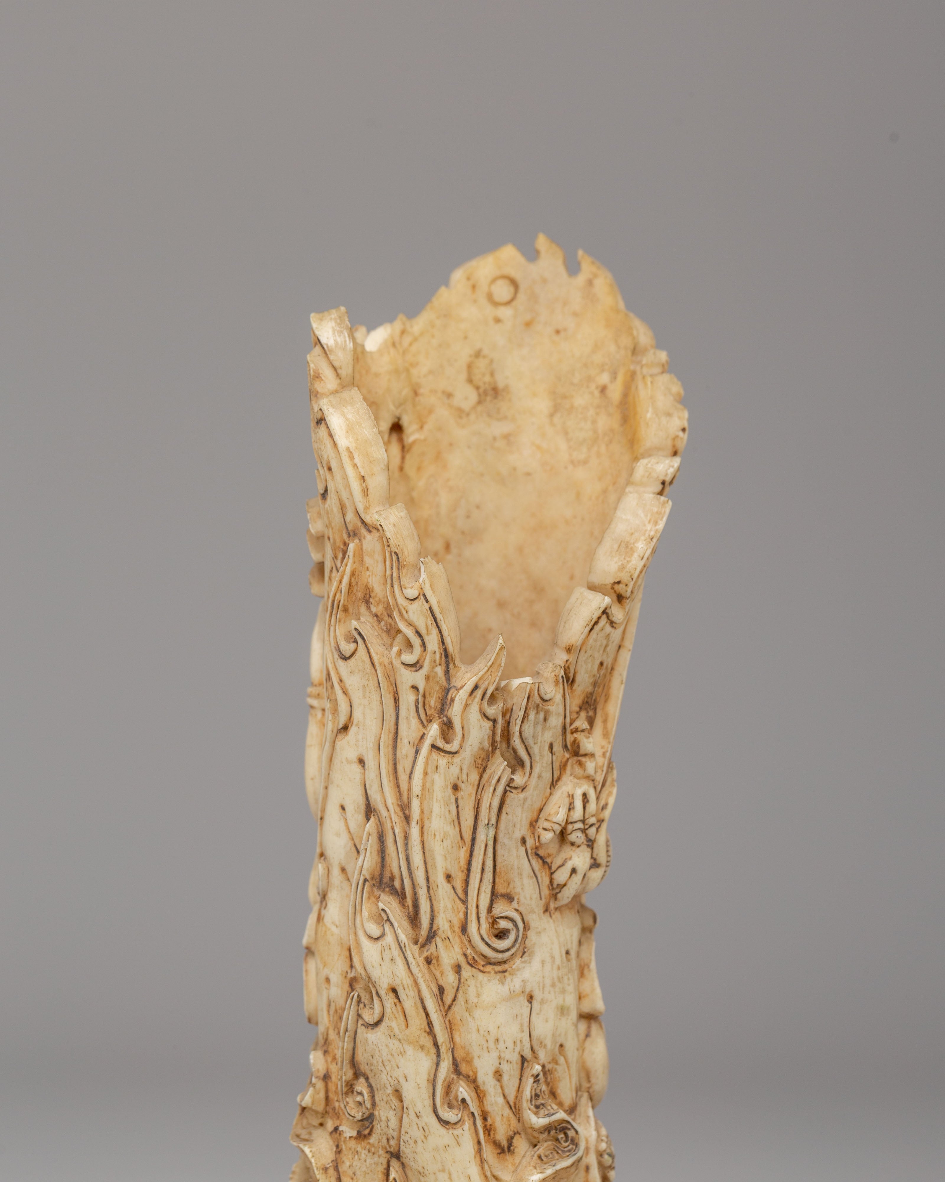 Sacred Bone Mahakala Sculpture | Perfect for Spiritual Decor