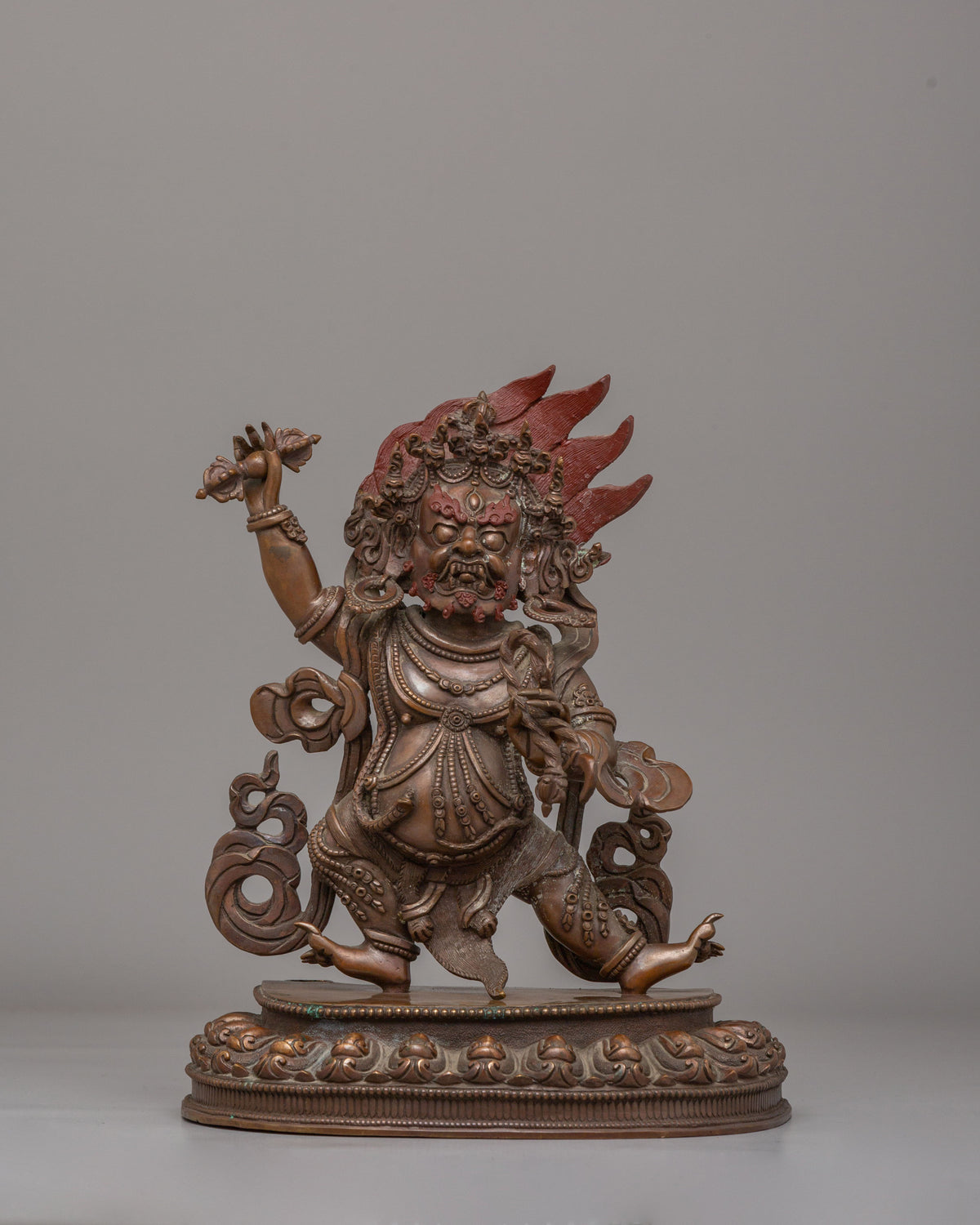 Sacred Himalayan Vajrapani Meditation Statue | Handcrafted Oxidized Copper Vajrapani
