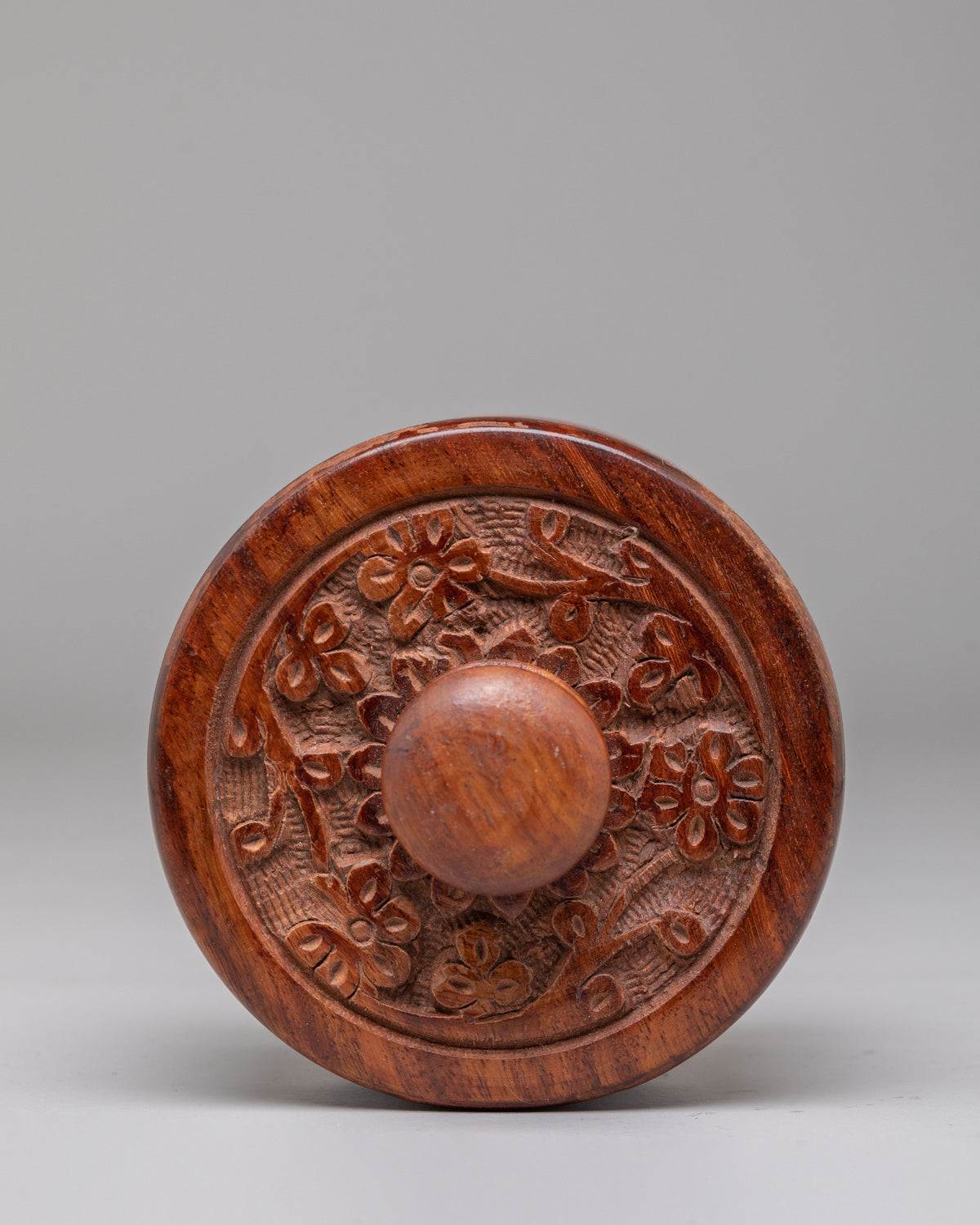 Handcrafted Tibetan Offering Rice Pot | Wooden Buddhist Altar Container