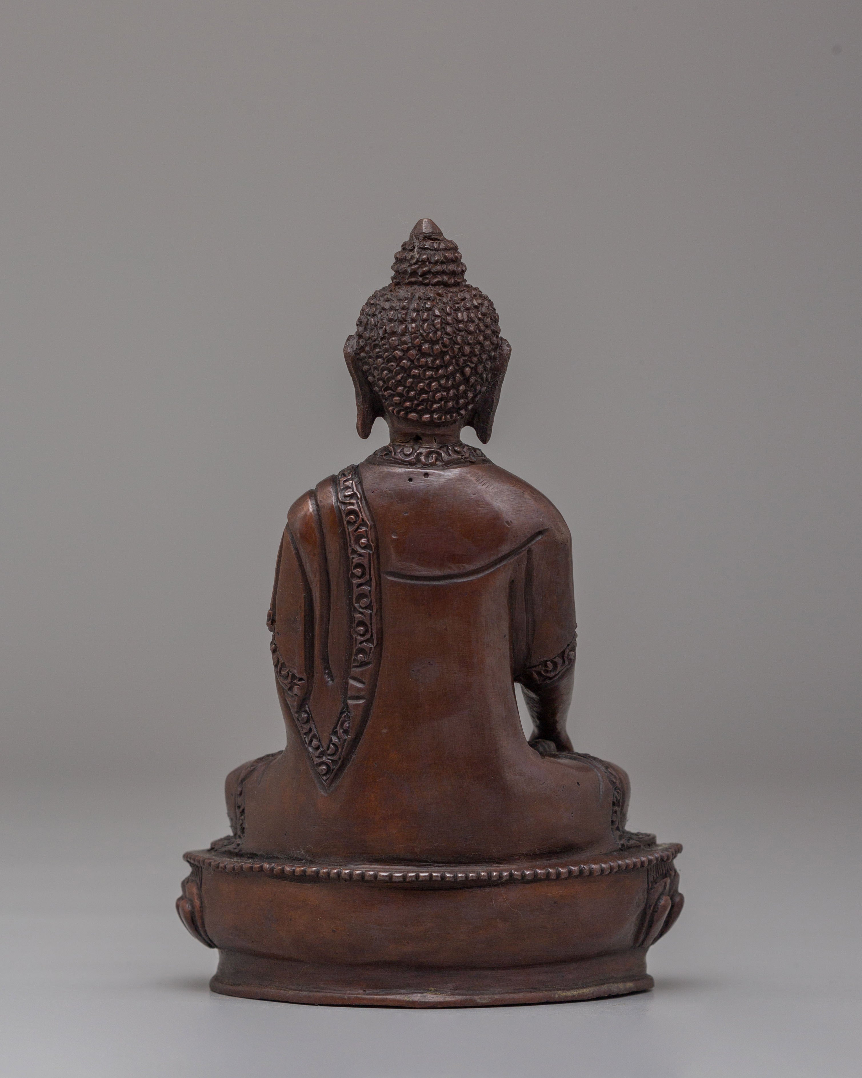 Historical Shakyamuni Buddha Sculpture | Oxidized Copper Buddhist Statue