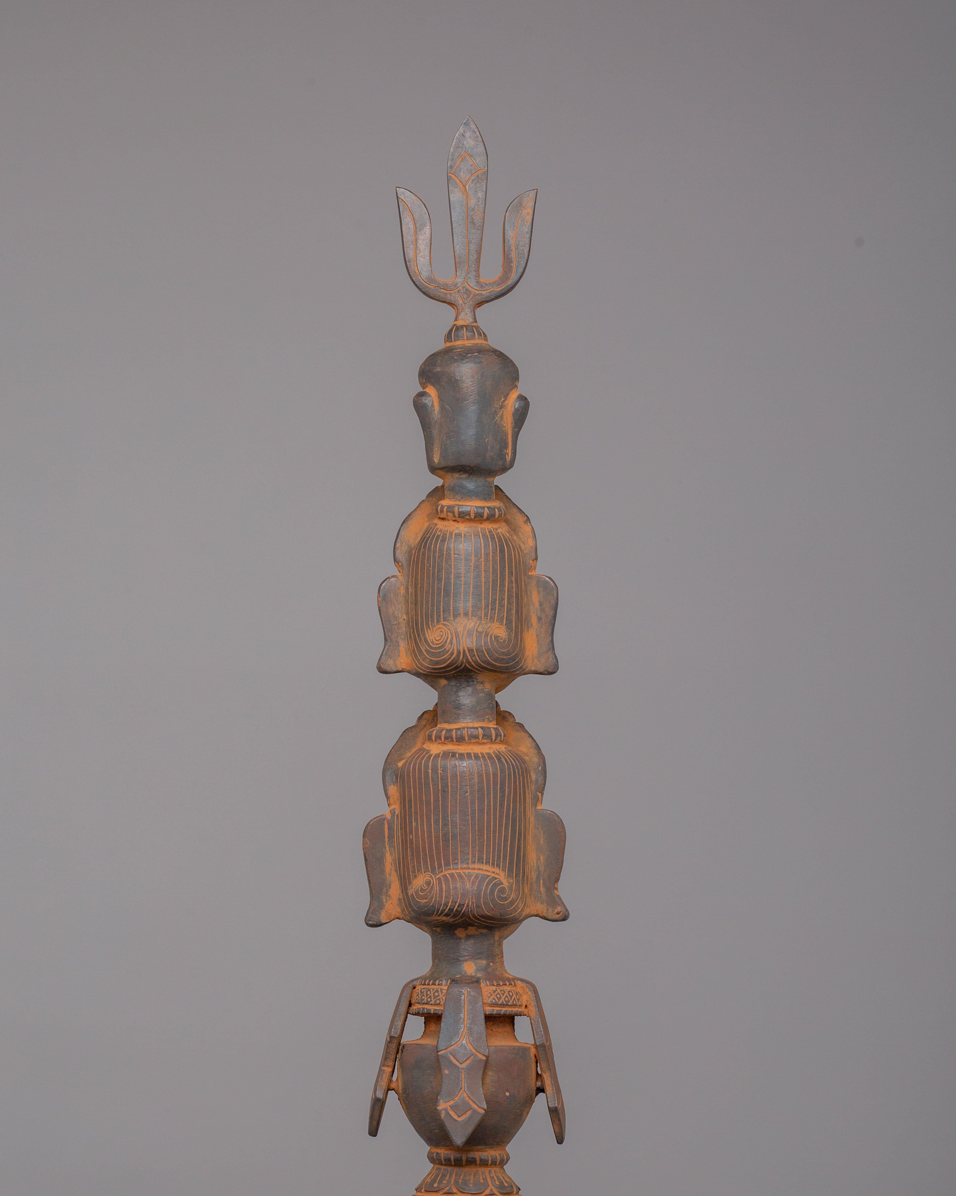 Traditional Khatvanga Ritual Instrument | Sacred Tool for Spiritual Ceremonies