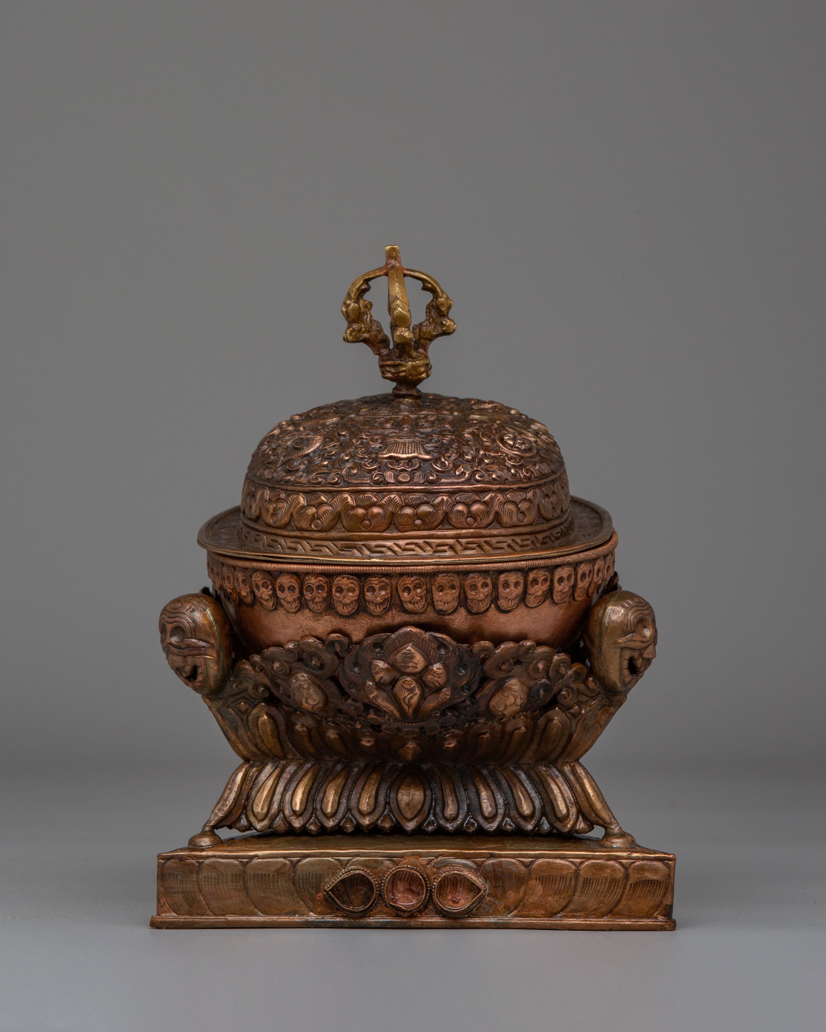 Sacred Altar Kapala | Copper Skull Cup for Rituals
