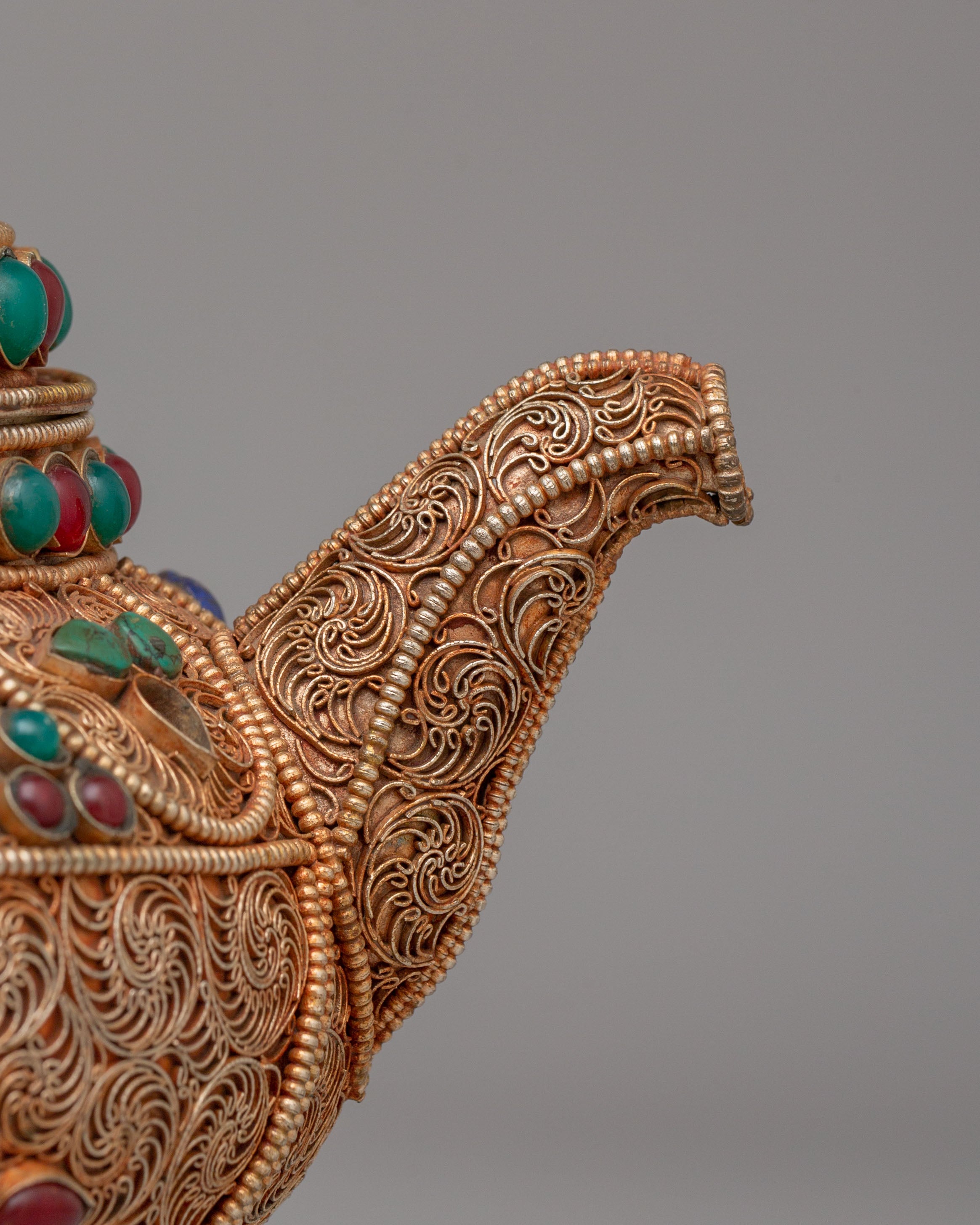 Handcrafted Filigree Tea Pot | Tibetan Tea Pot with Decorative Design