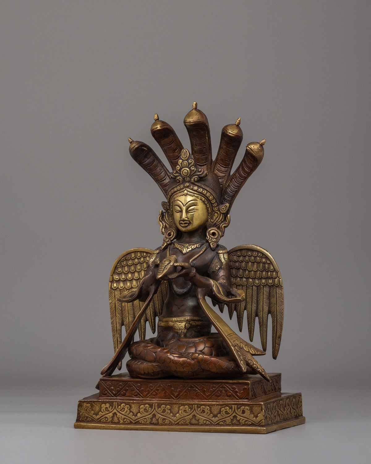Traditional Nagkanya Statue | Handmade Brass Snake Goddess Figurine