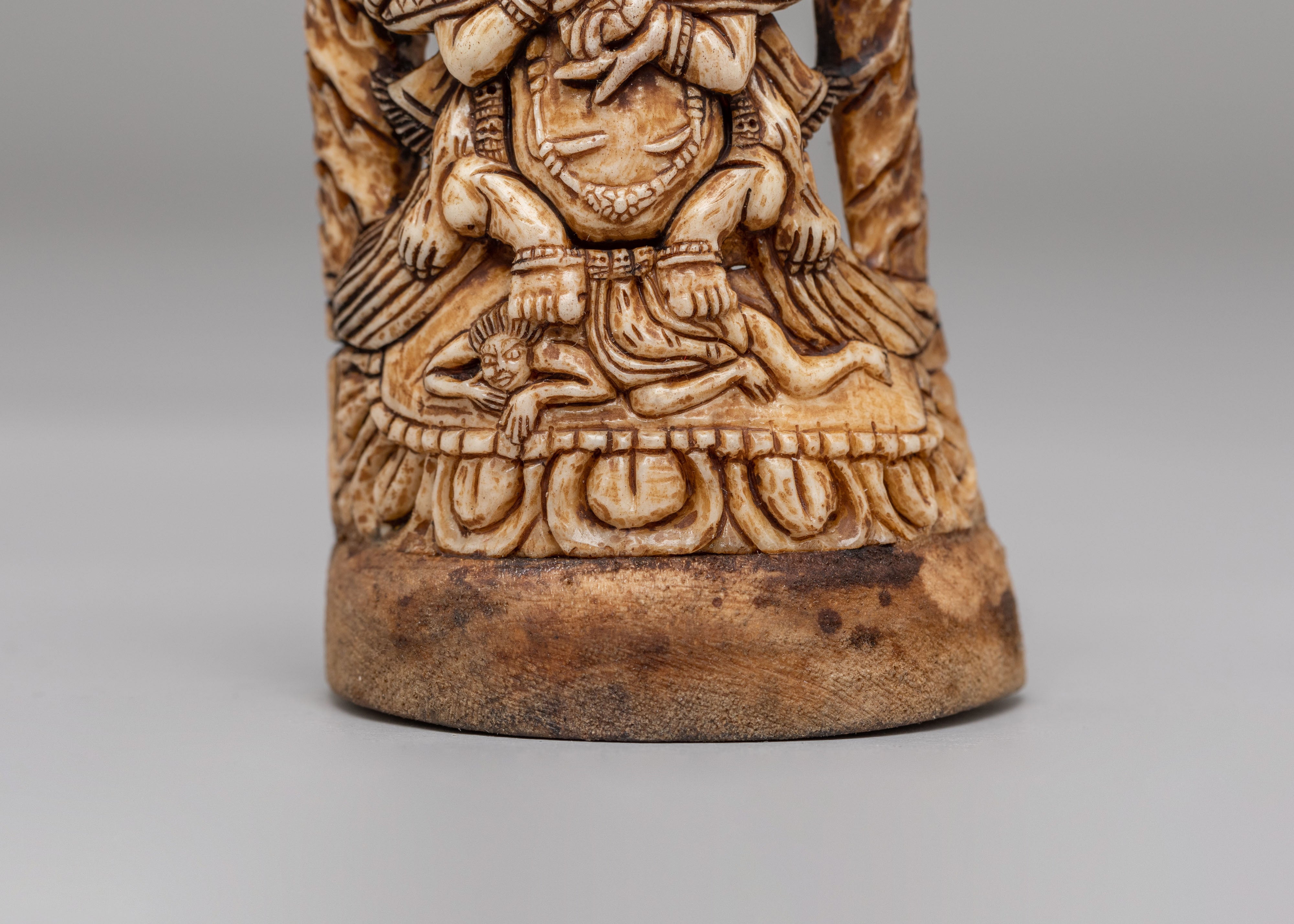 Traditional Shakya Mahakala Bone Figurine | Buddhist Altar Decor