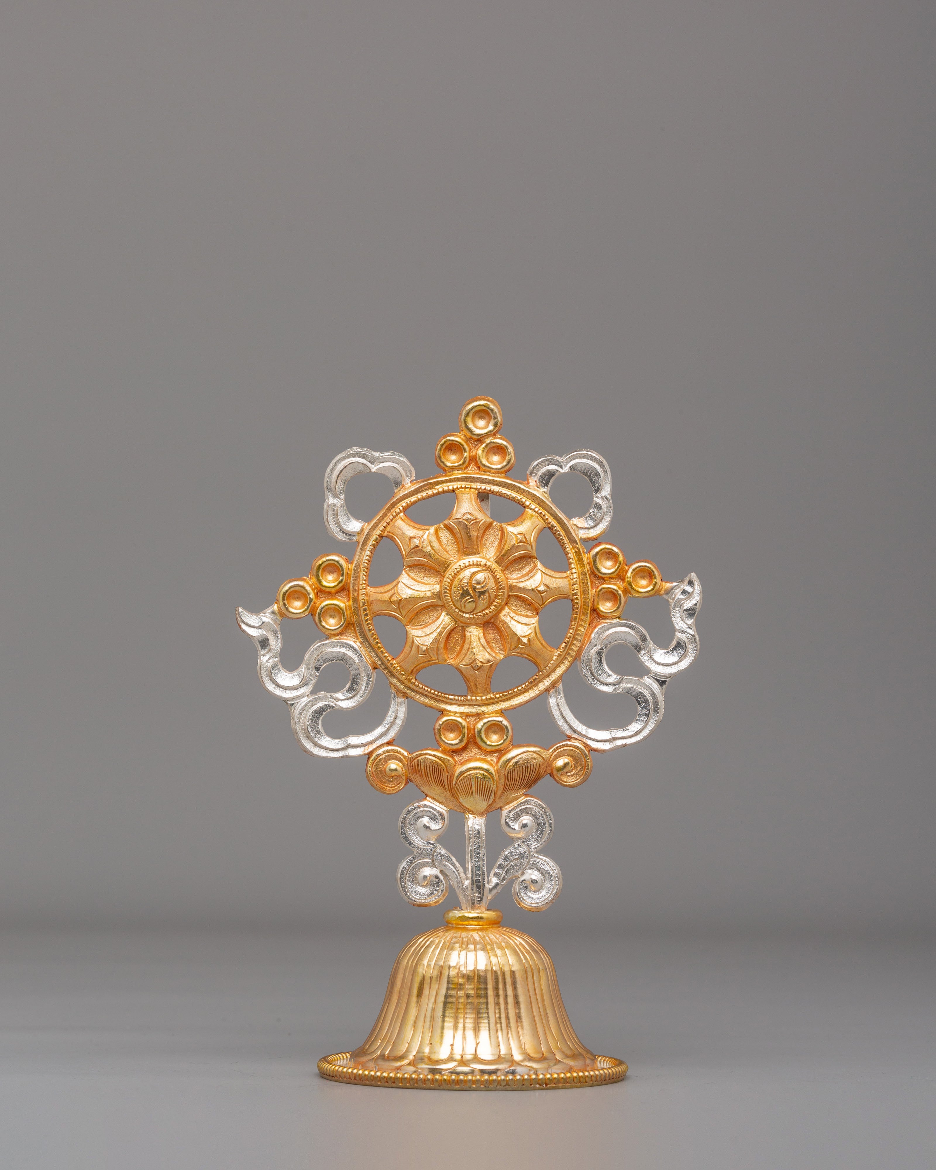 Sacred Eight Auspicious Symbols Set | Copper Body with Electro Gold & Silver Plating