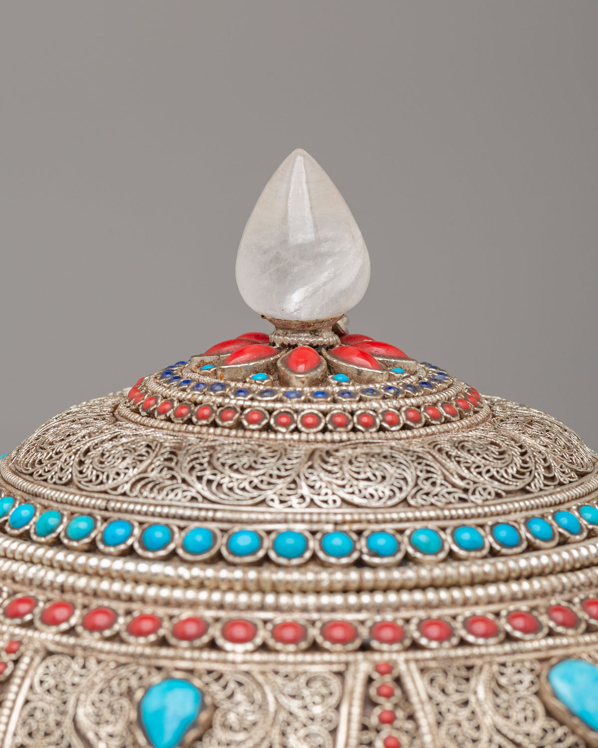 Sacred Tibetan Ritual Rice Pot | Spiritual Offering Vessel
