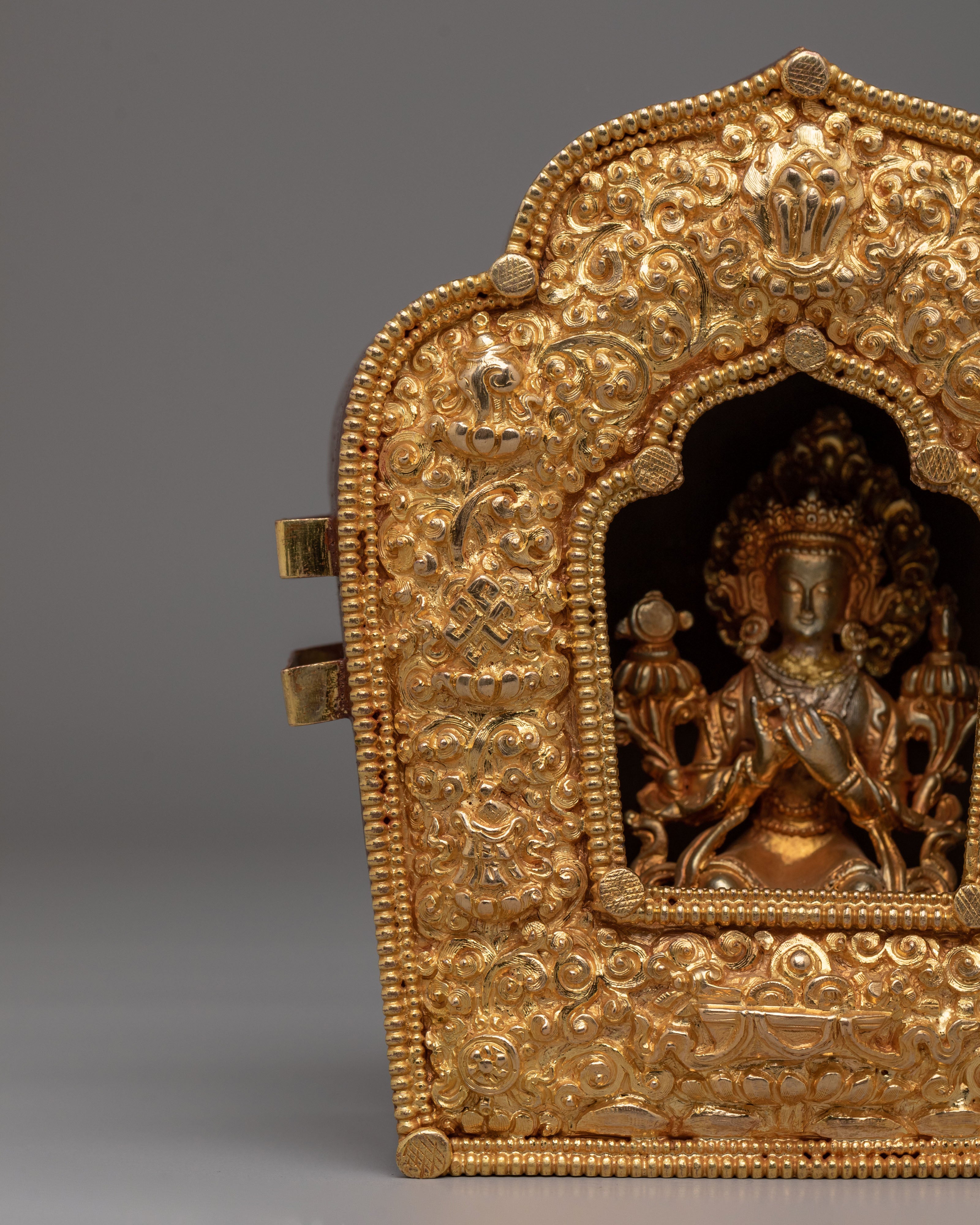 Spiritual Altar Ghau Box | Tibetan Copper Shrine