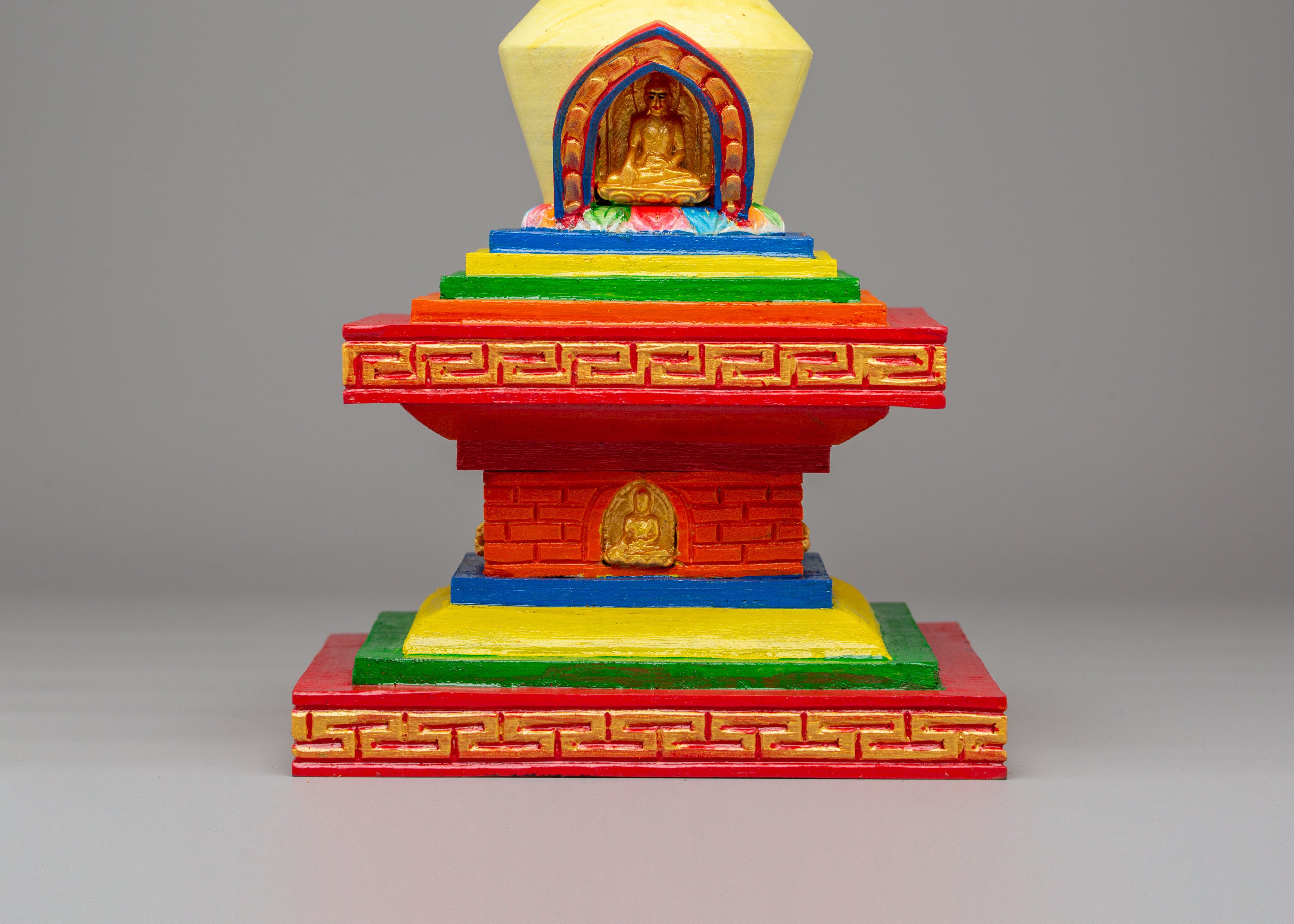 Sacred Enlightenment Stupa | Handcrafted Wooden Stupa for Meditation