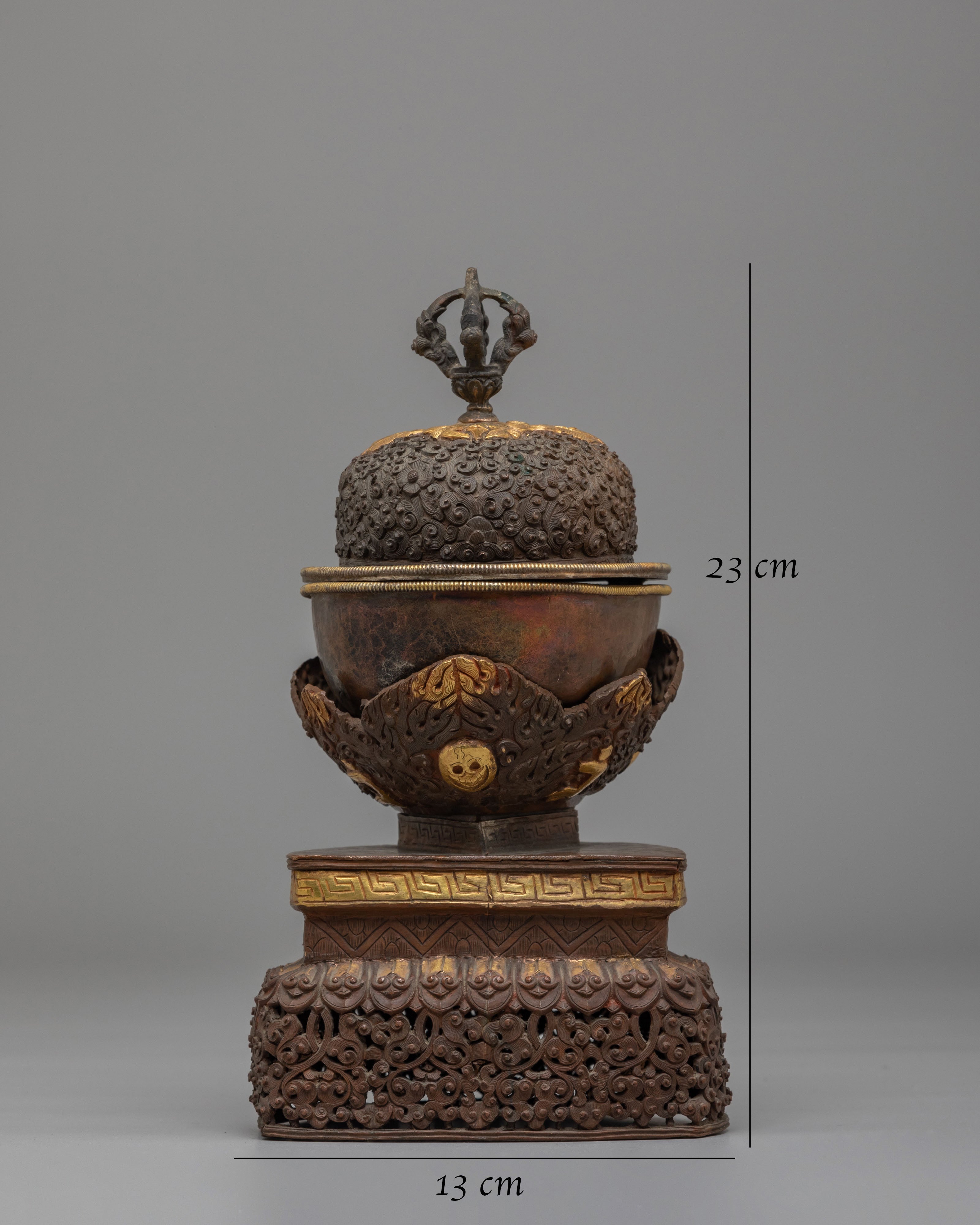 Sacred Buddhist Kapala Cup | Tibetan Skull Ritual Vessel for Tantric Offerings