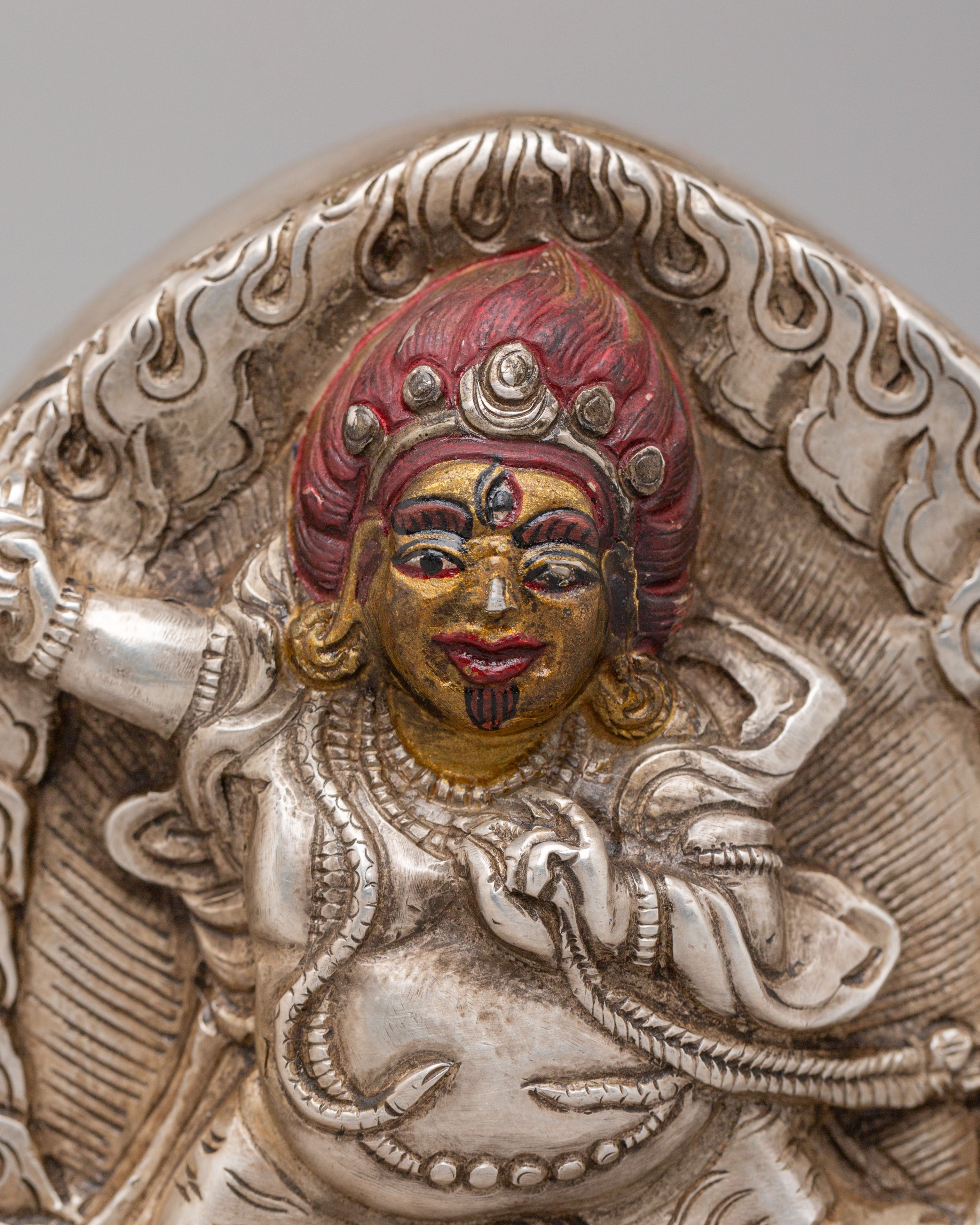 Traditional Vajrapani Ghau Box | Vajrapani Protection Symbol for Altar