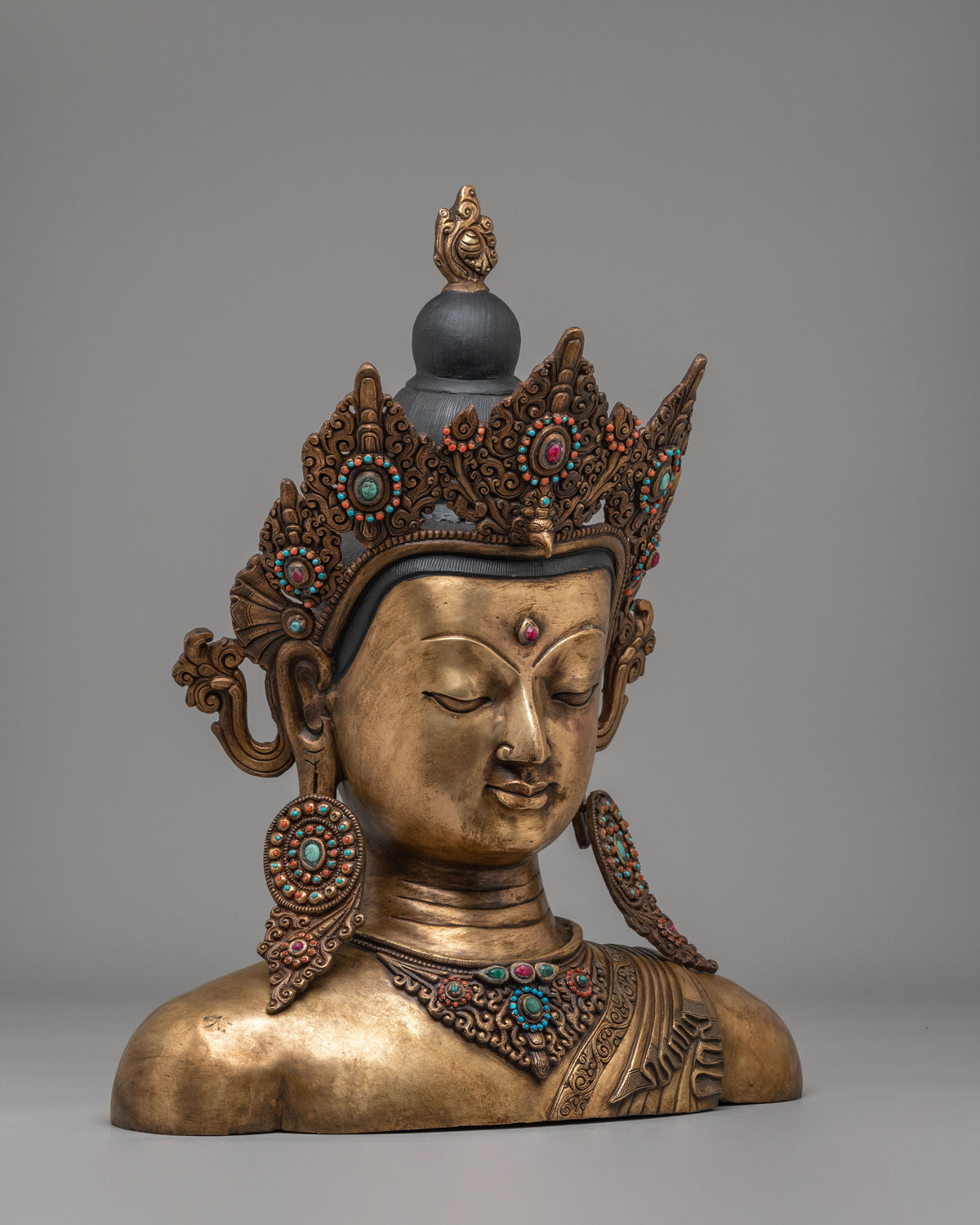Zen Buddha Head Decor | Buddhist Meditation Sculpture