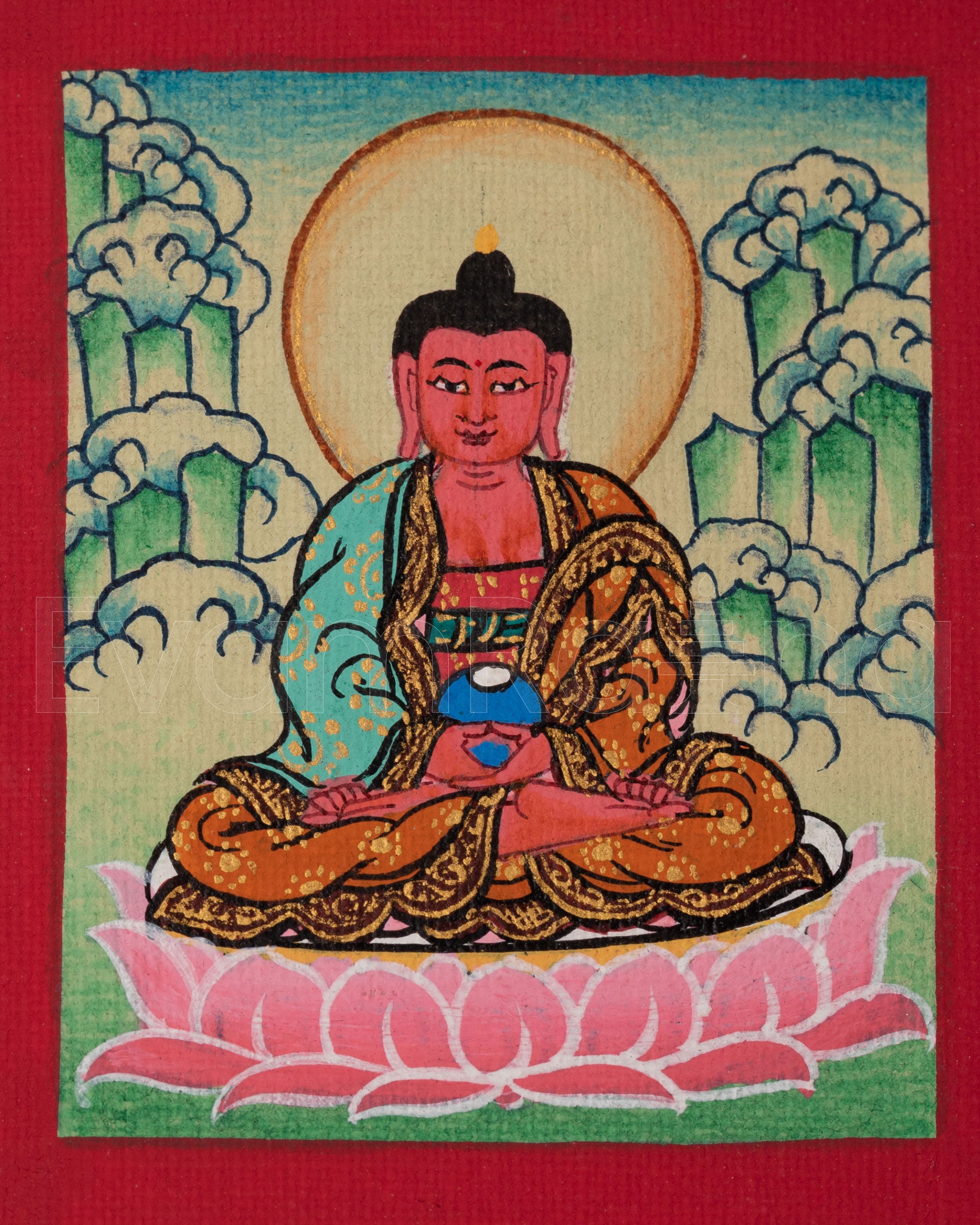 Amitabha Buddha Thangka for Locket