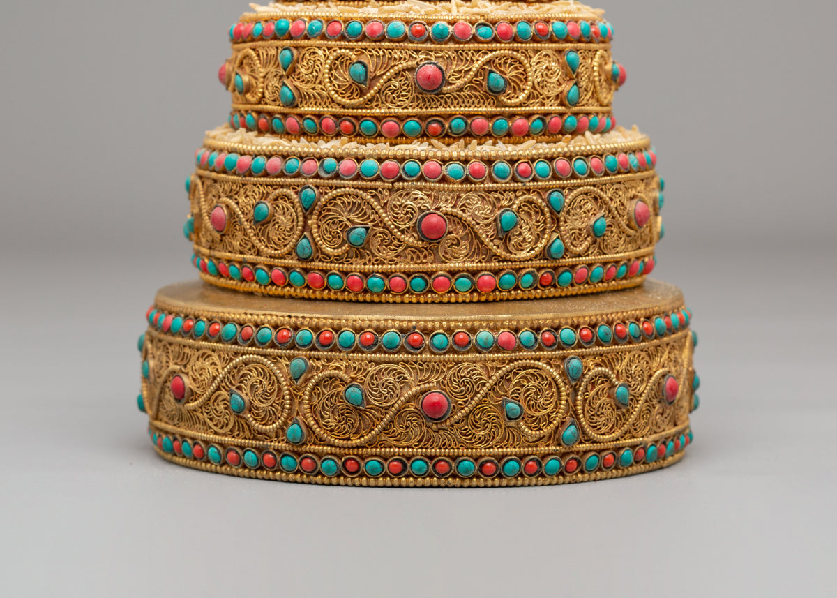 Vajrayana Altar Mandala Offering Set | Handcrafted Ritual Items