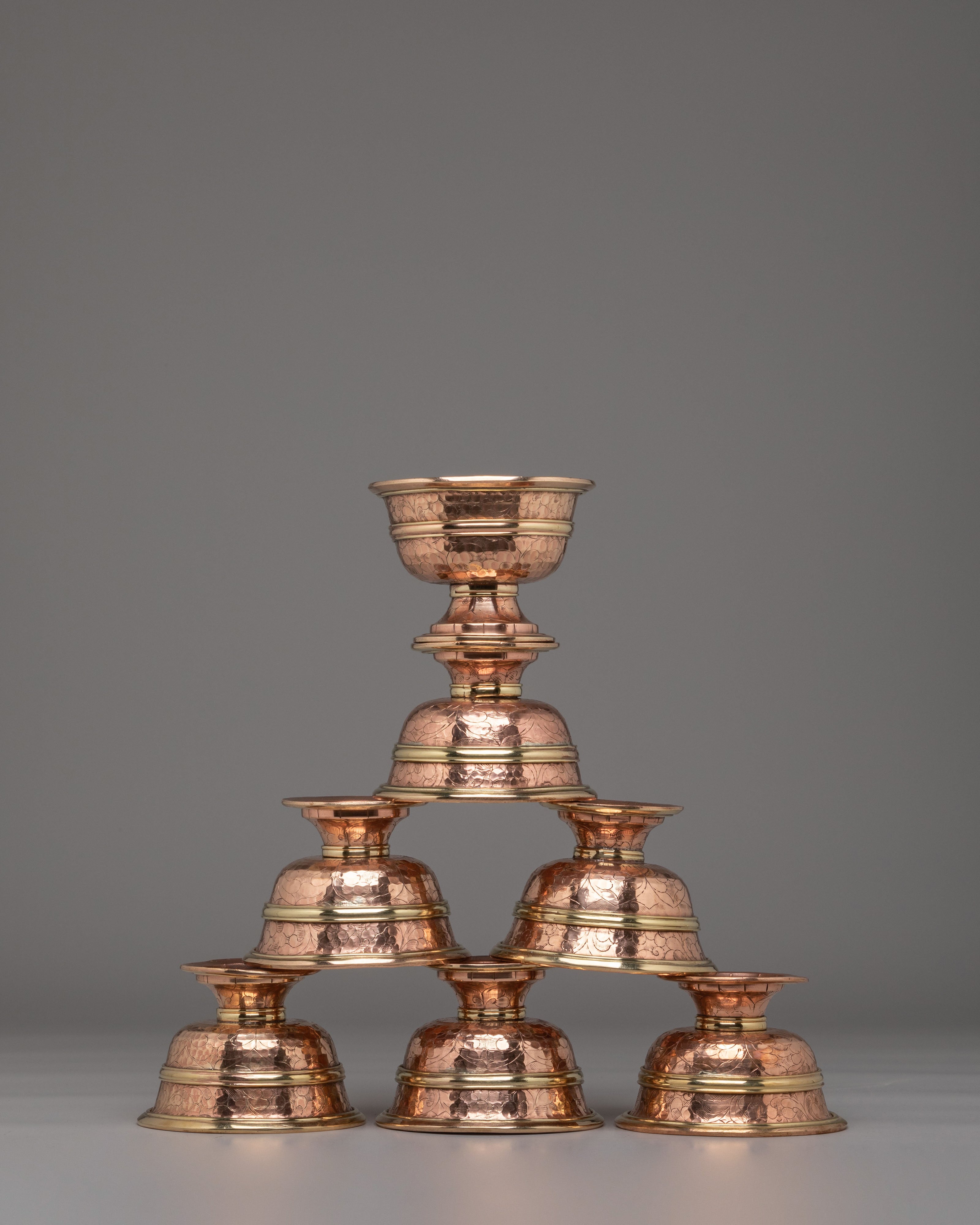 Buddhist Ritual Offering Bowls Set | Sacred Tibetan Buddhist Ceremonial Bowls