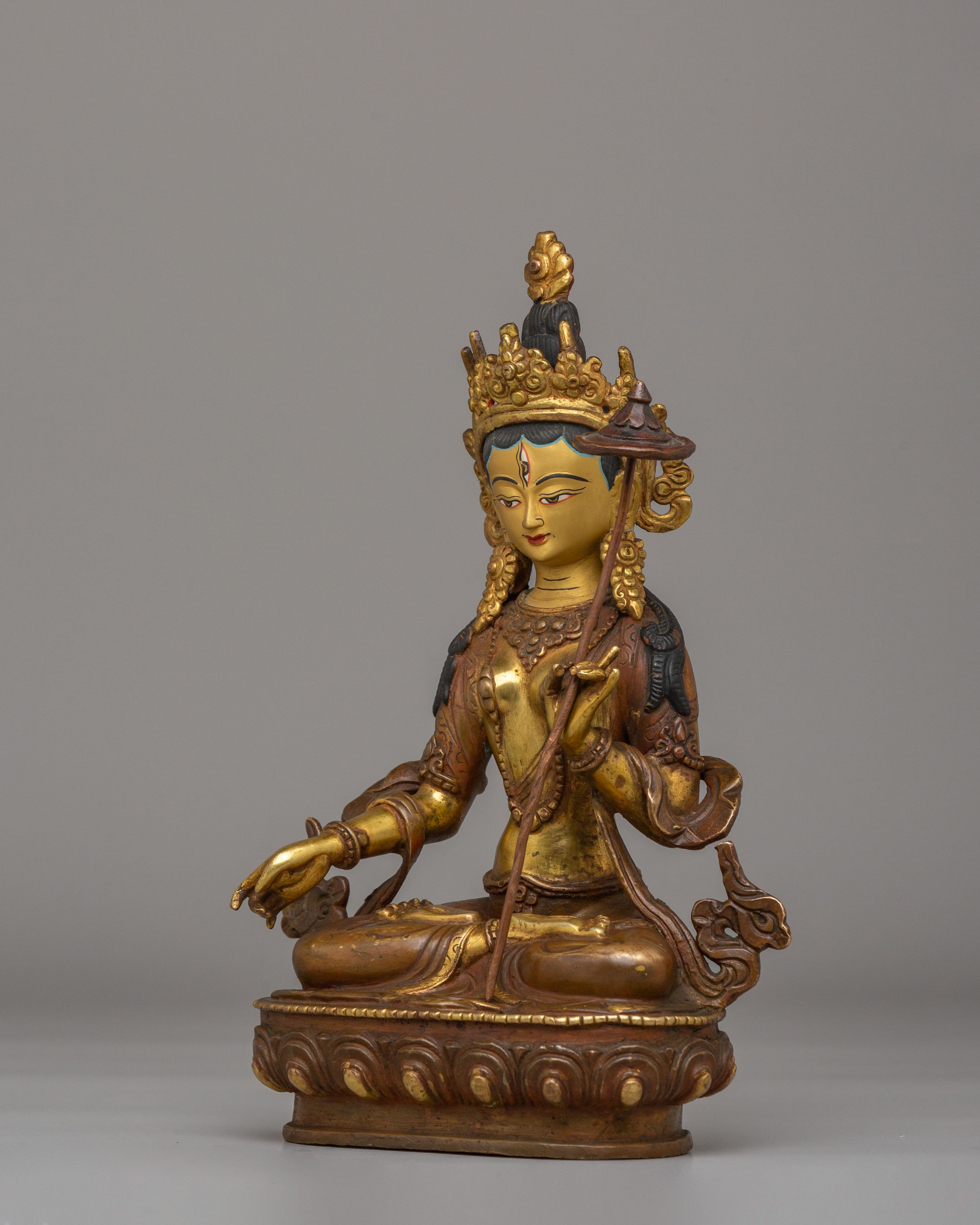 Handcrafted Dukar Statue | Tibetan Deity of Wisdom and Compassion