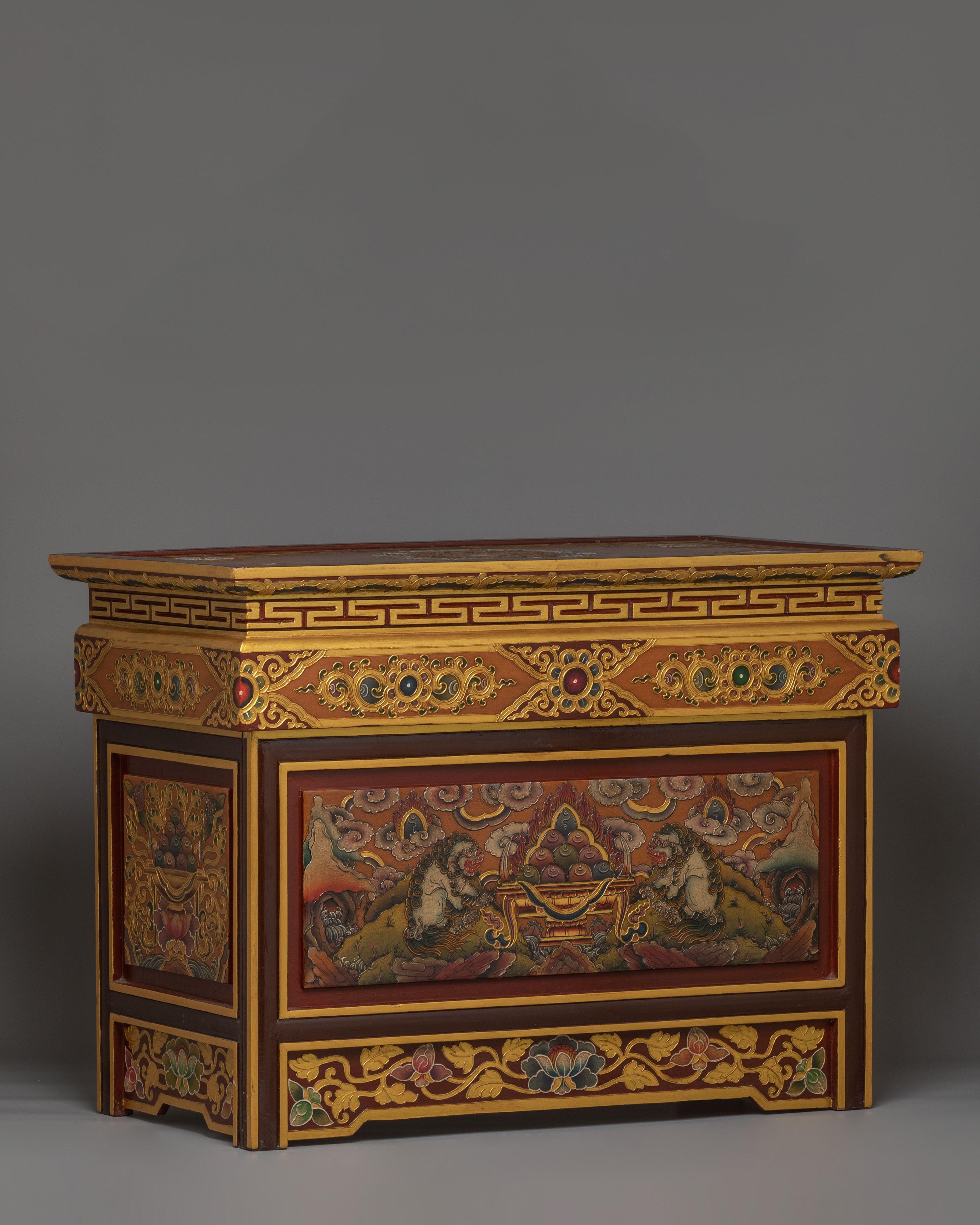 Himalayan Tibetan Folding Table | Handcrafted Wooden Table