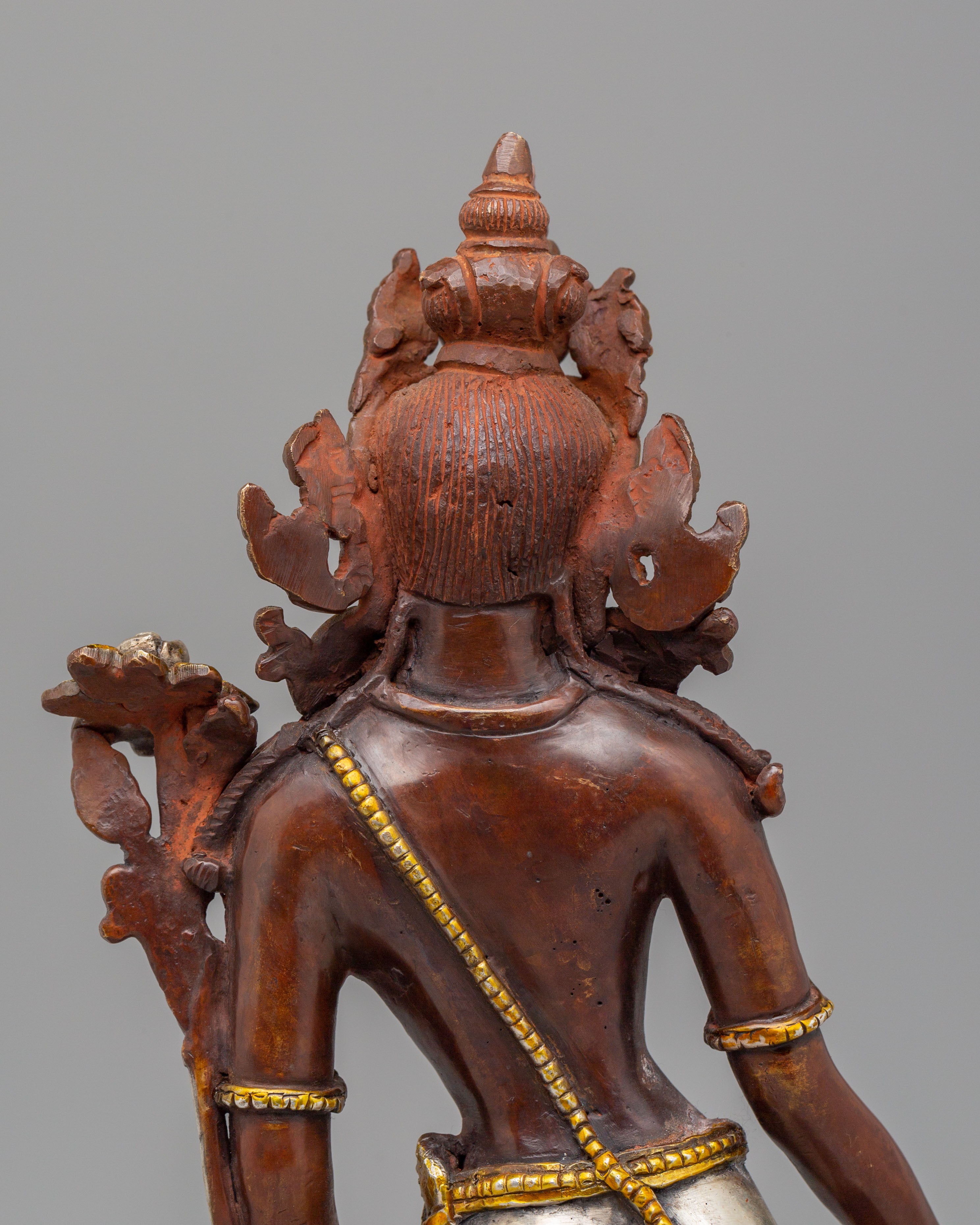 Buddhist Goddess Tara Statue | Oxidized Copper Body with Silver Gold Plating