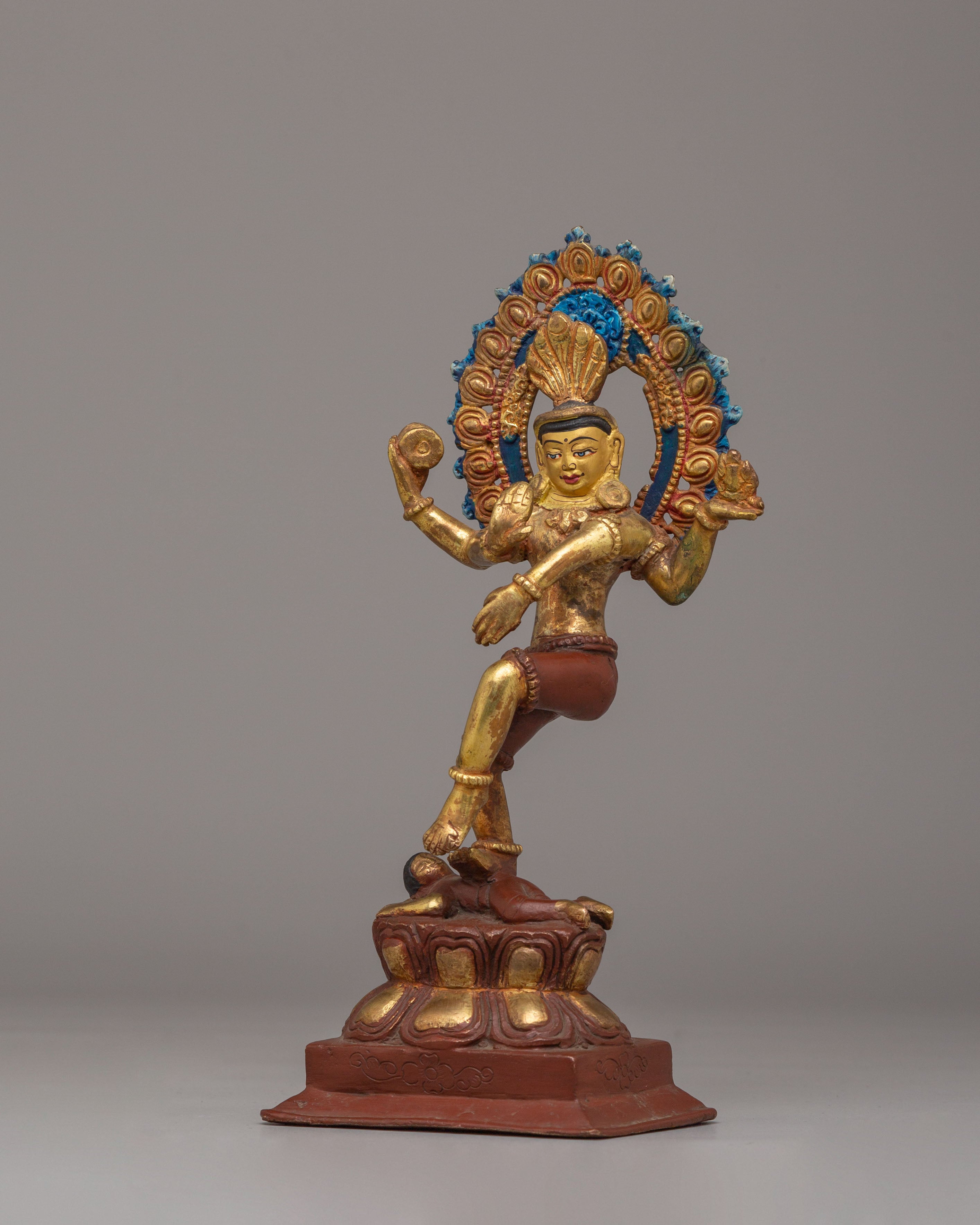 Traditional Nataraj Deity Statue | Handcrafted Copper Body with Gold Plating