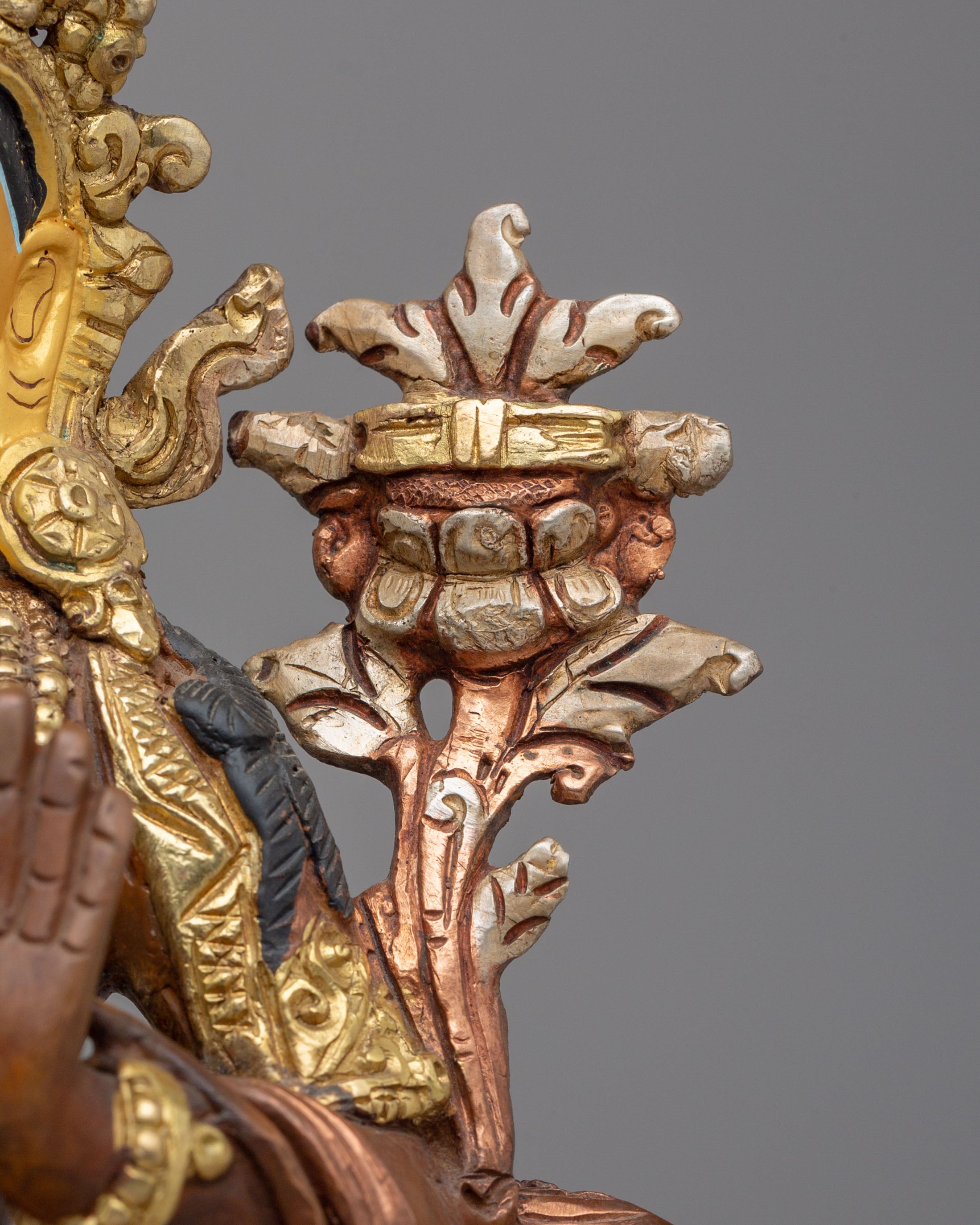 Handcrafted Tibetan Manjushri Copper Statue | Wisdom Deity Statue
