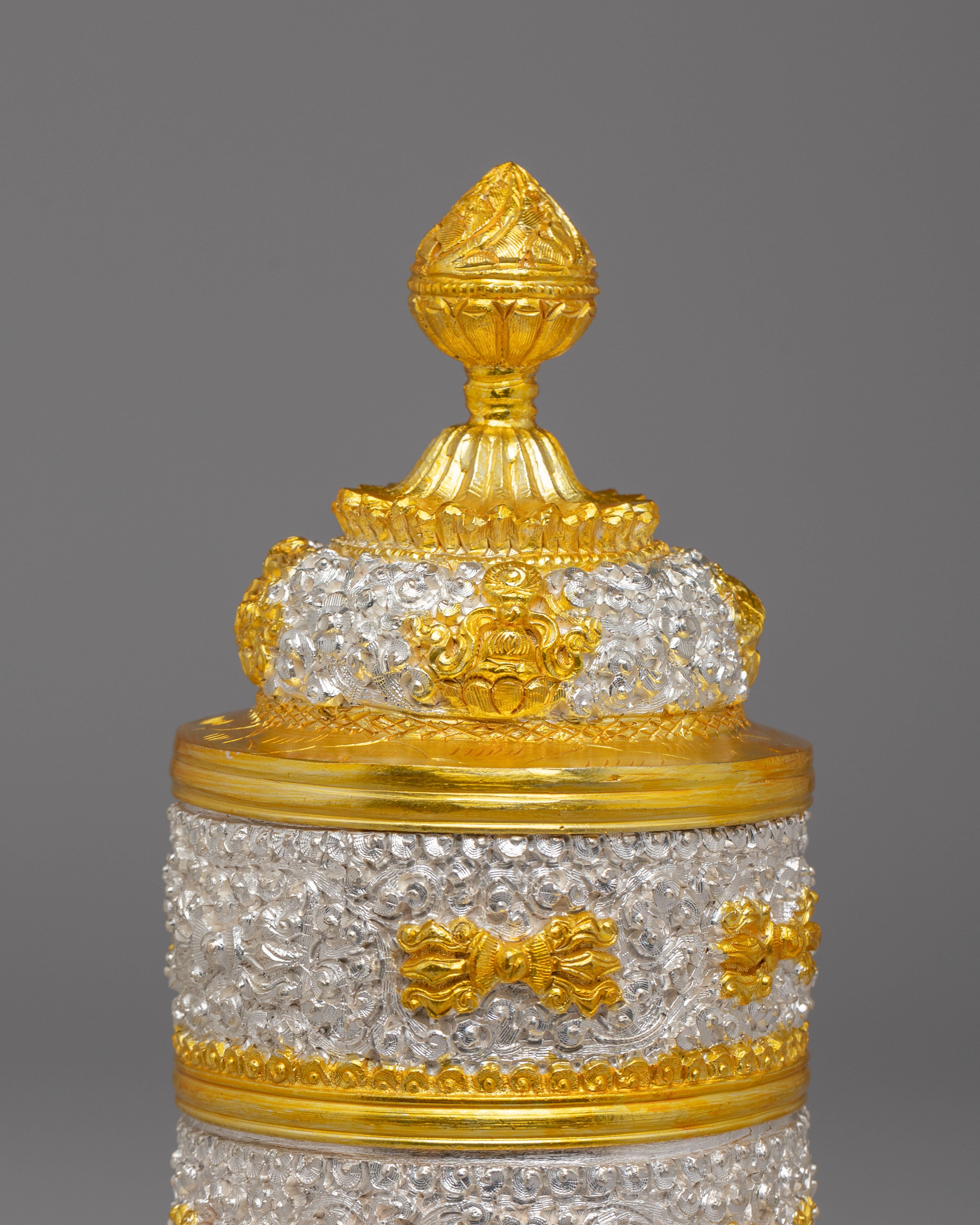 Handmade Offering Rice Pot | Elegant Copper and Electroplated Design
