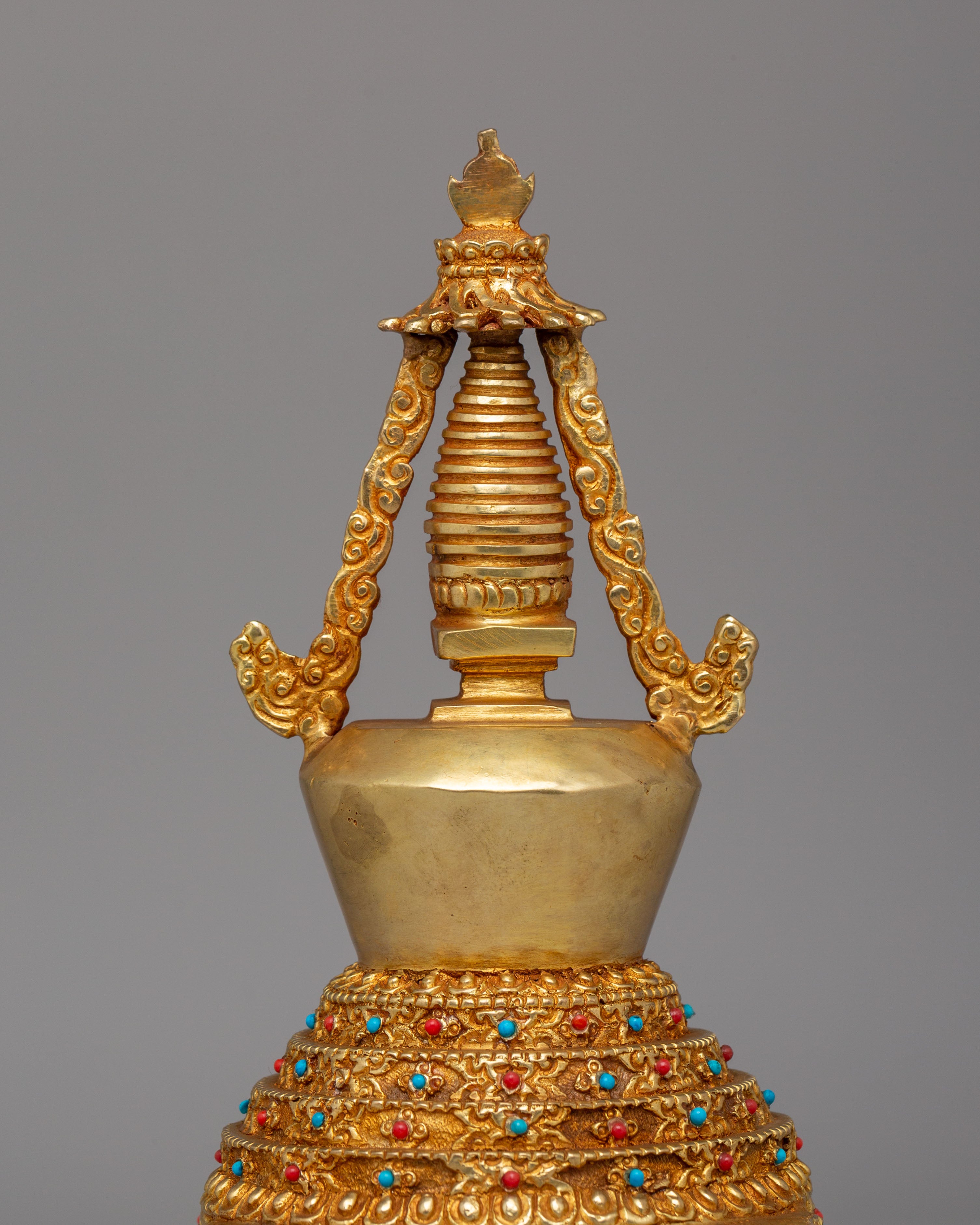 Handmade Lotus Blossom Stupa | Sacred Meditation Sculpture