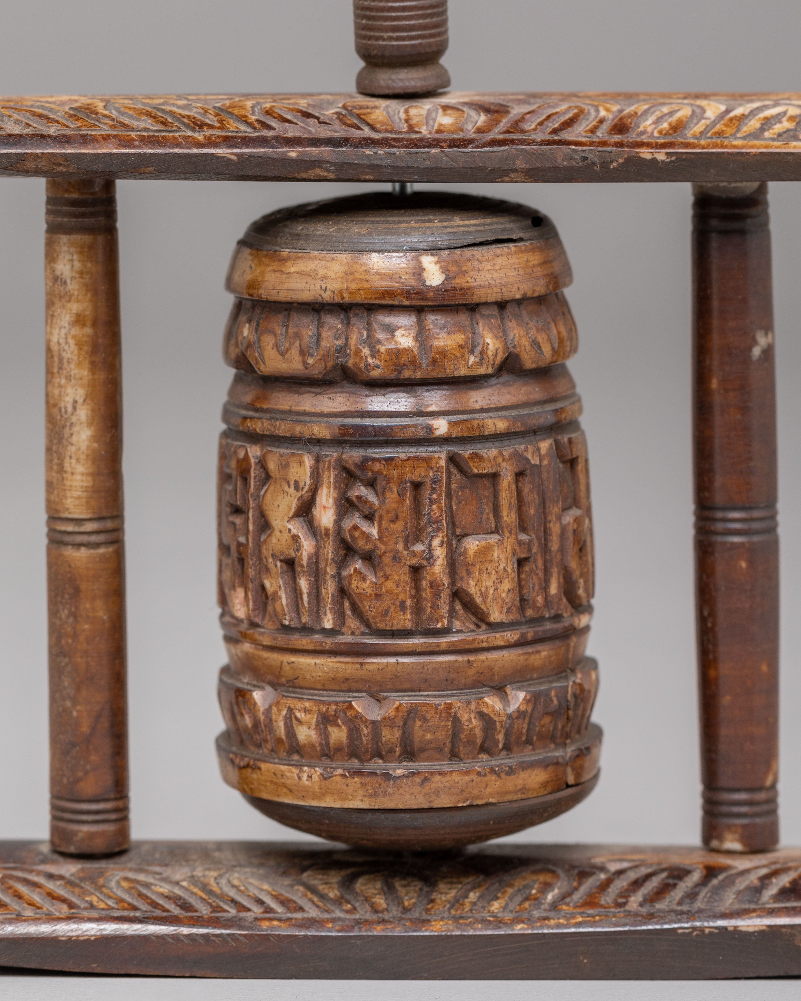 Buddhist Shrine Prayer Wheel | Tibetan Mantra Spinner