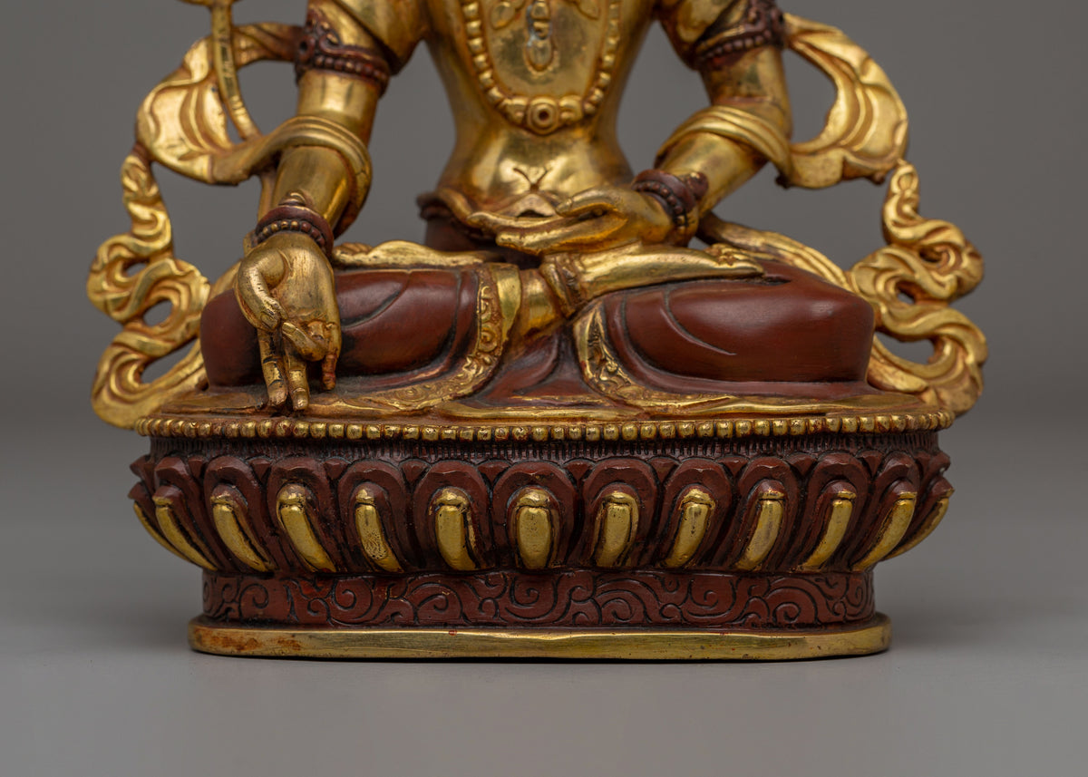 Handcrafted Scared Kshitigarbha Statue | 24K Gold Plated