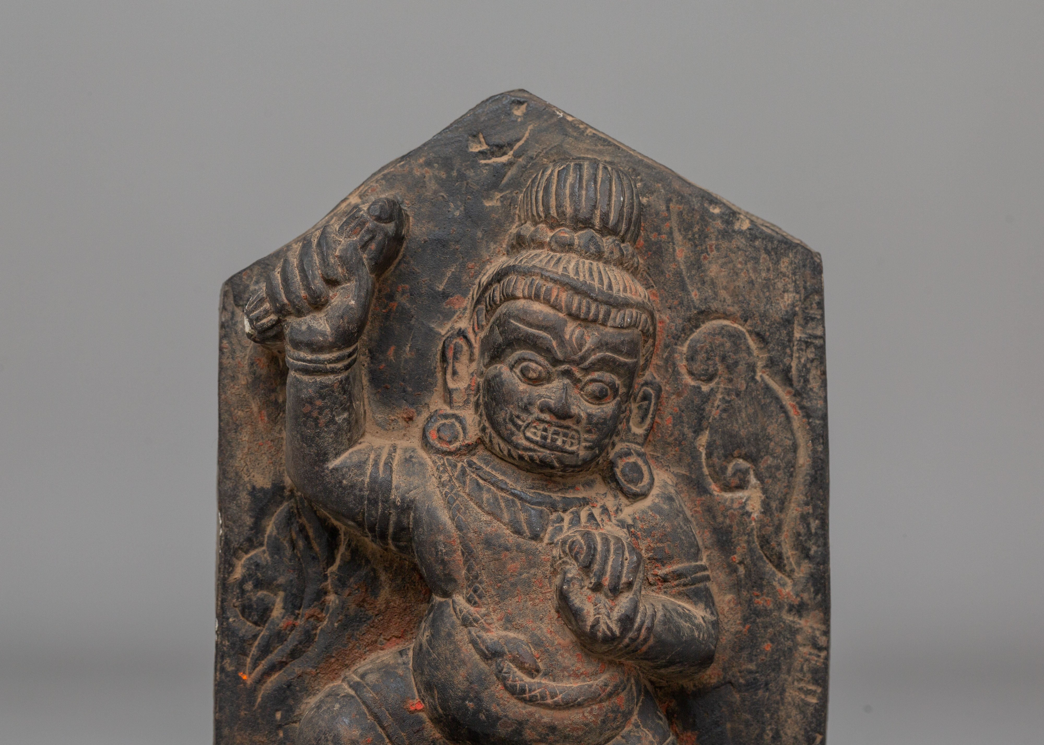 Sacred Vajrapani Bodhisattva Sculpture | Tibetan Buddhist Protector Deity Statue