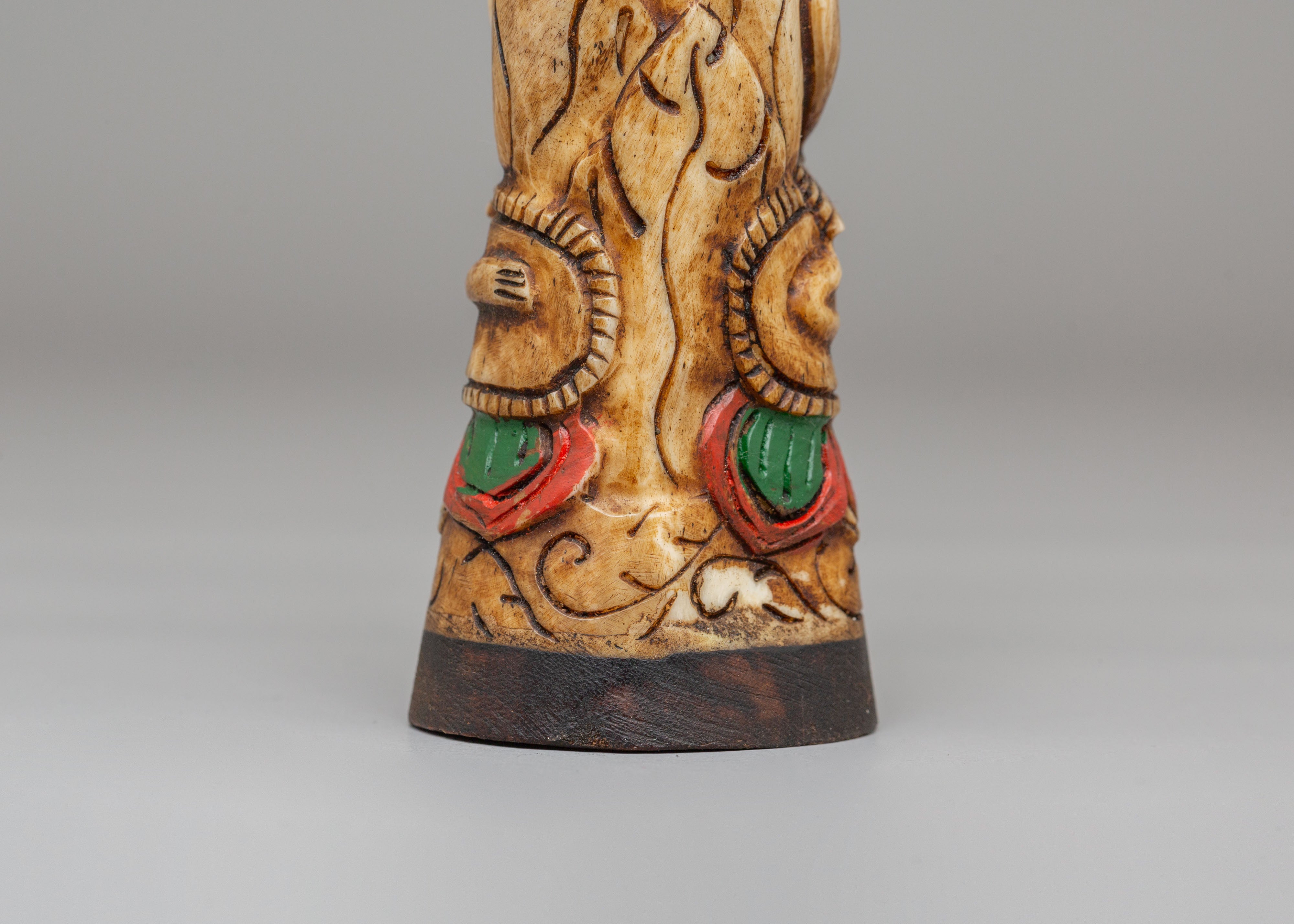 Tibetan Mahakala Bone | Handcarved Tibetan Buddhist Art