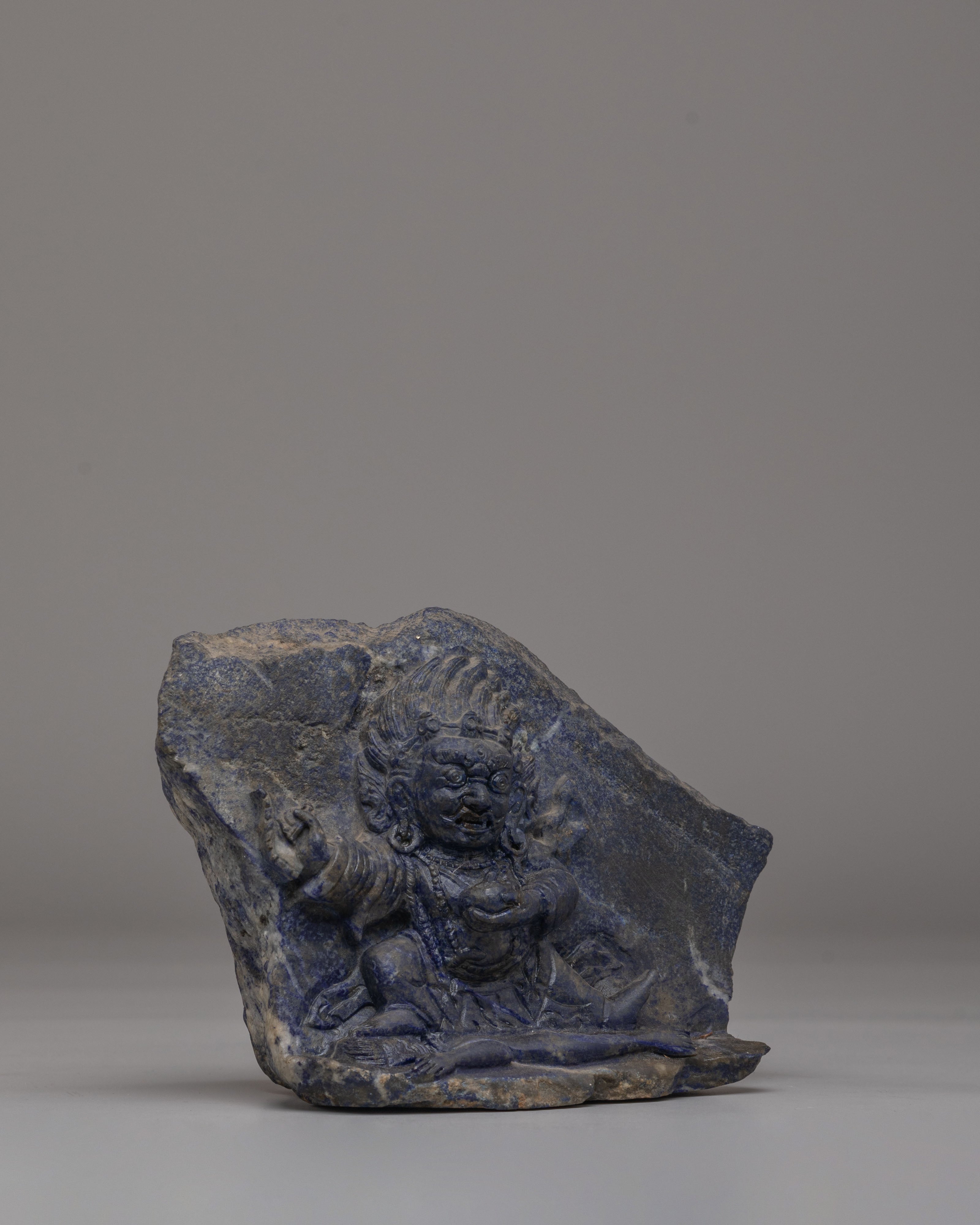 Sacred Altar Mahakala Bergachen Statue | Guardian Deity Sculpture