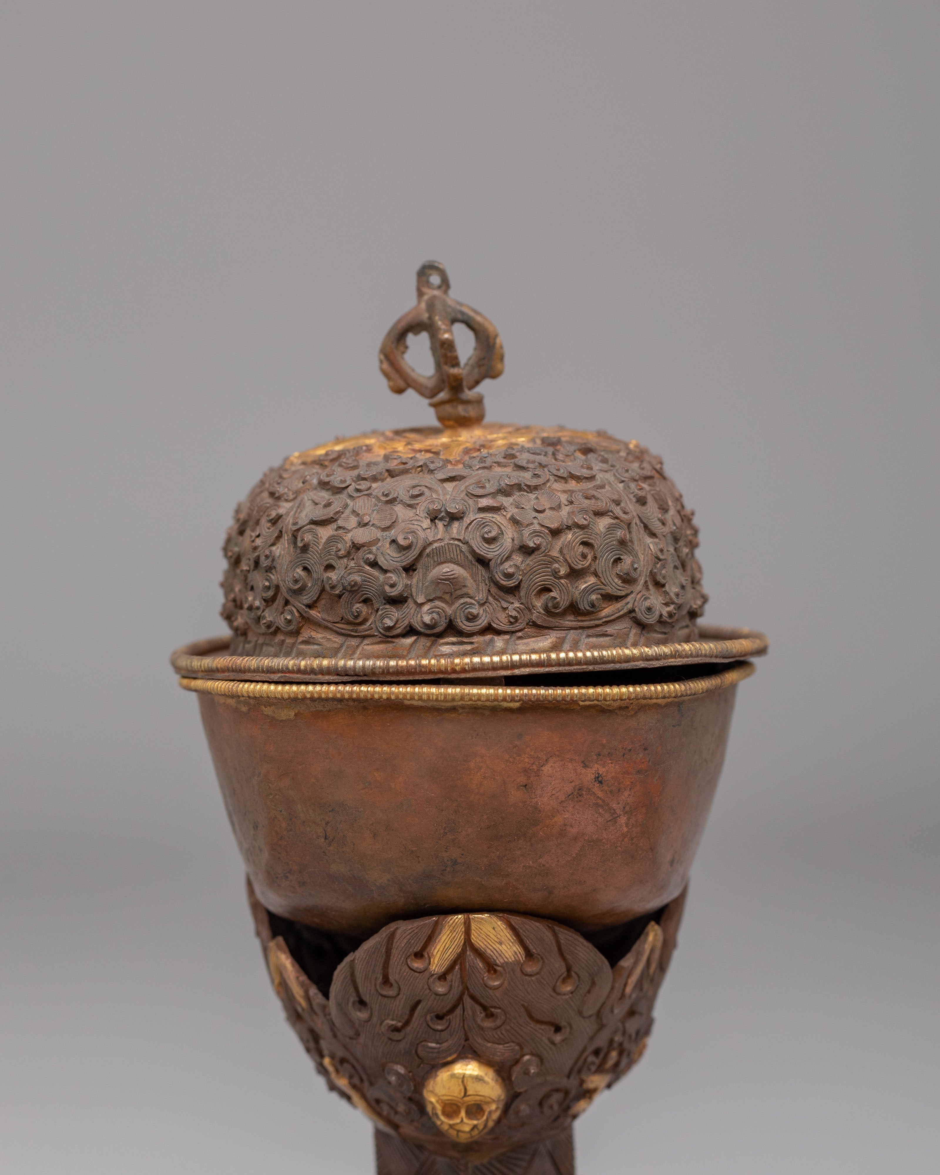Tibetan Kapala Ritual Cup | Sacred Skull Cup for Altar & Meditation