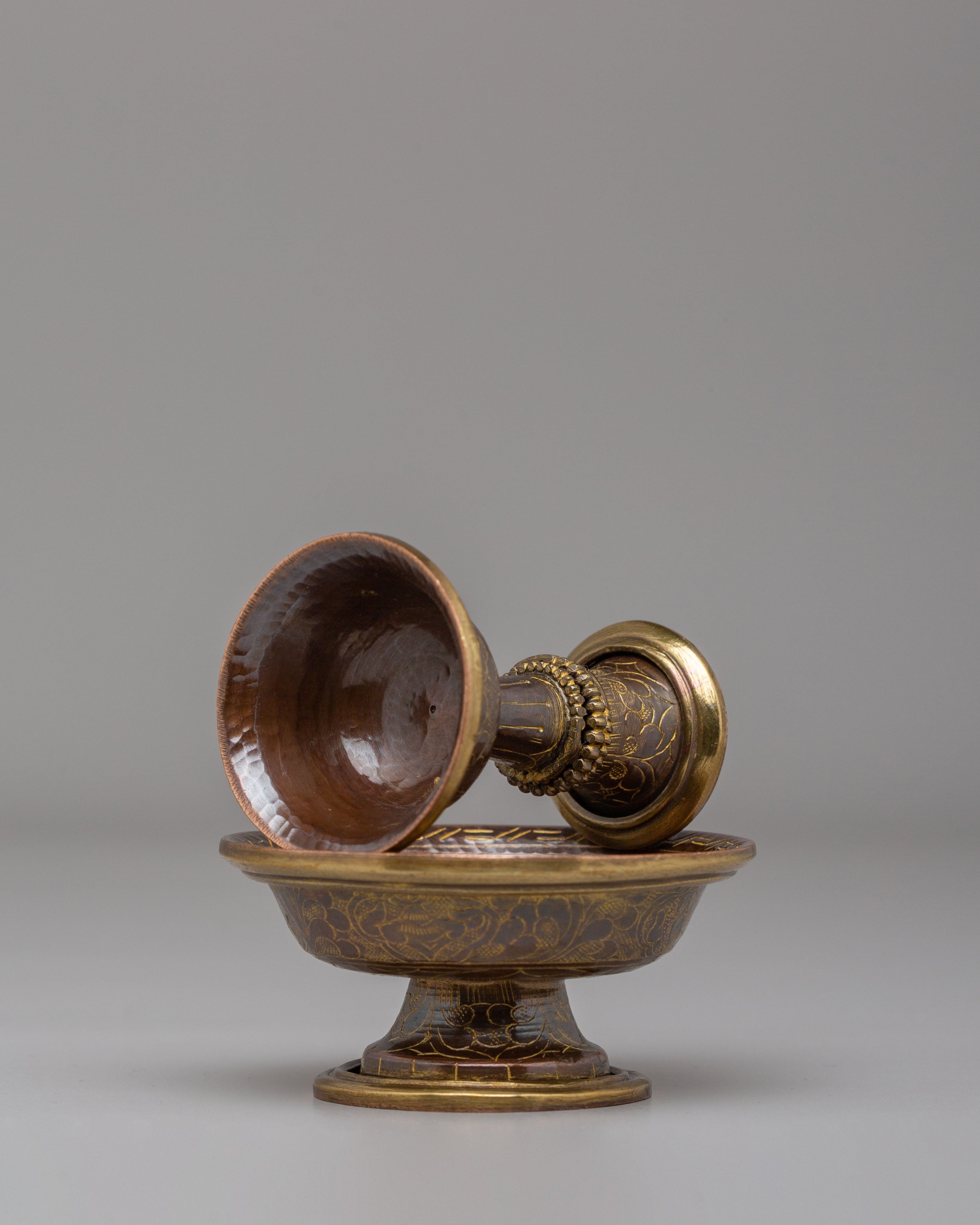 Serkyem Set for Altar Offering | Tibetan Ritual Offering Vessel