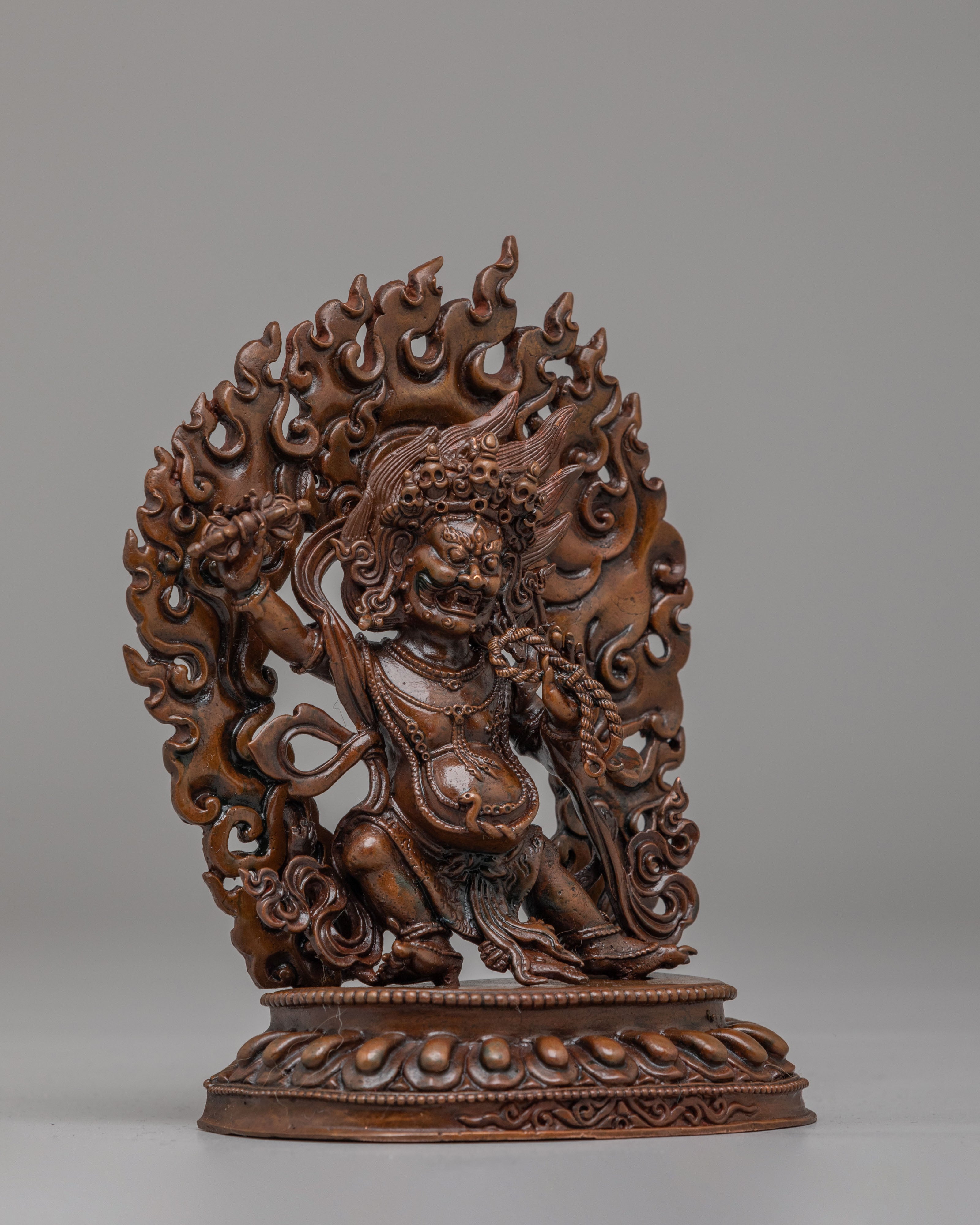 Buddhist Protector Vajrapani Statue | Oxidized Copper Sculpture