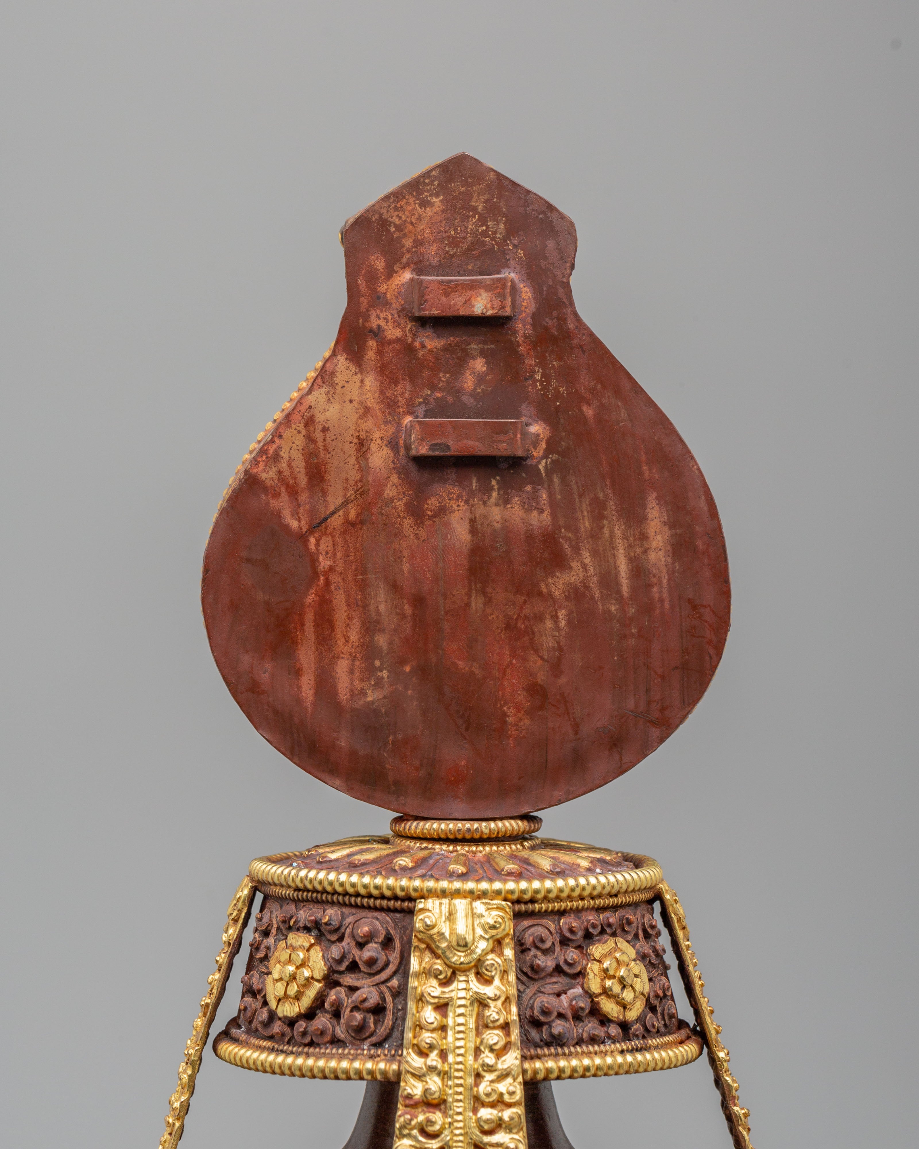 Sacred Tibetan Long-Life Vase | Gold Plated Copper Buddhist Altar Vessel