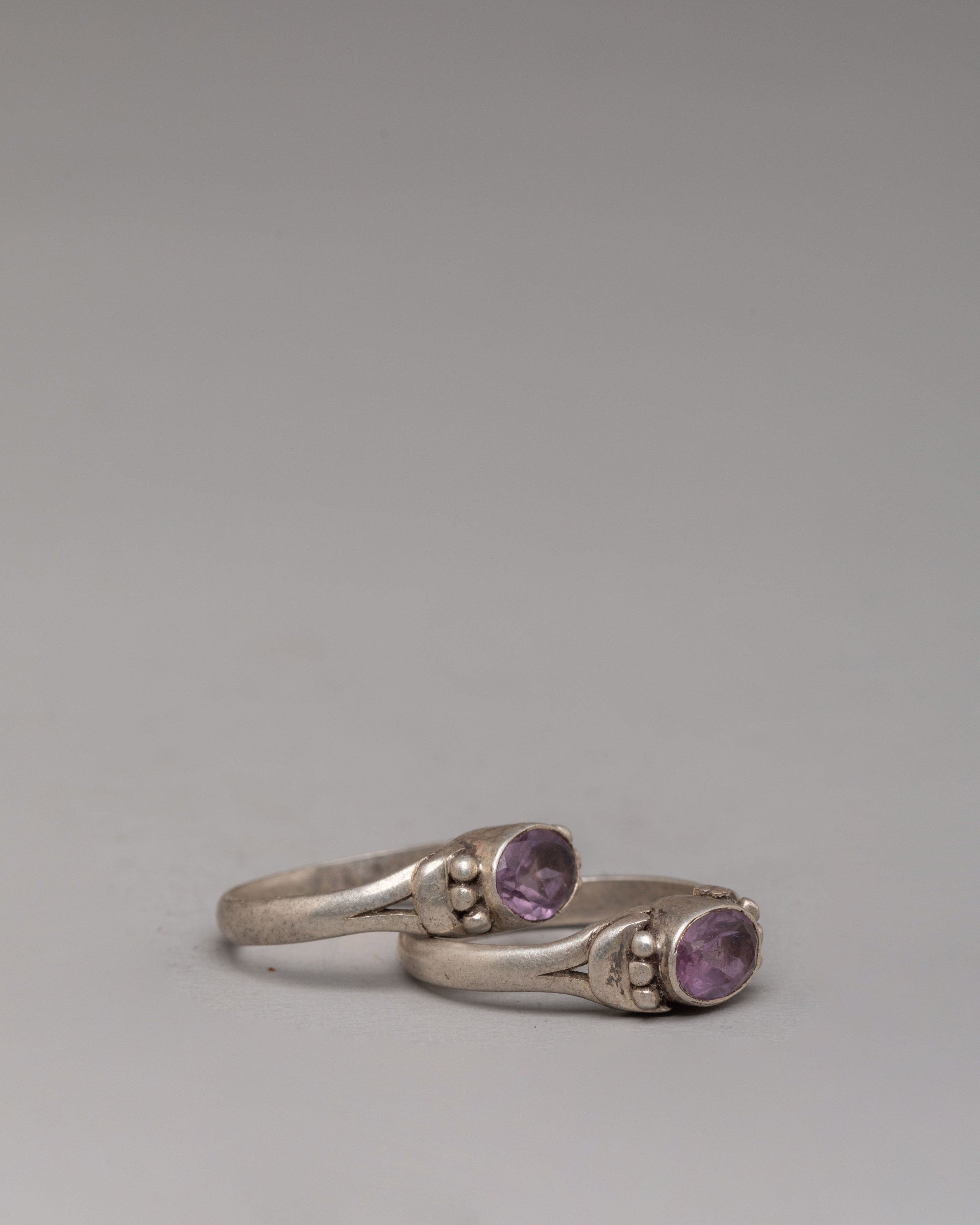 Natural Stone Zircon Ring | Artisan Silver Ring