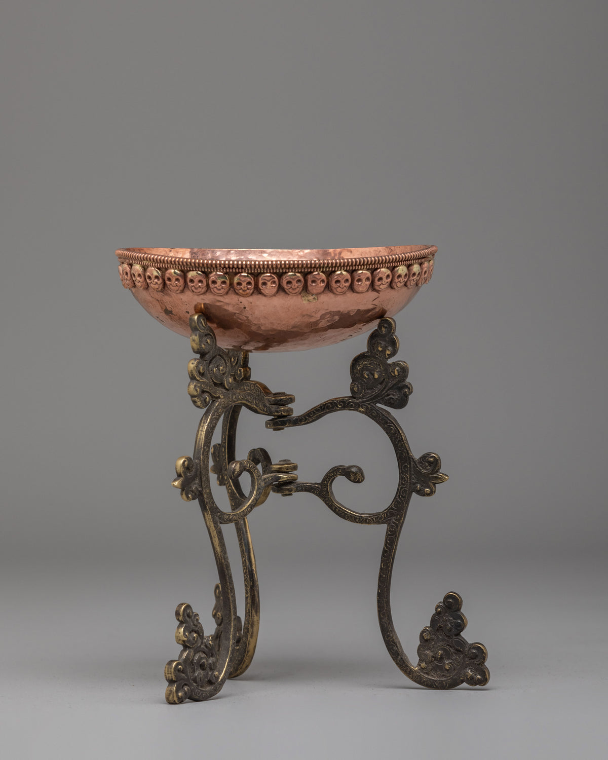 Sacred Buddhist Ritual Kapala Set | Handcrafted Tibetan Skull Bowl