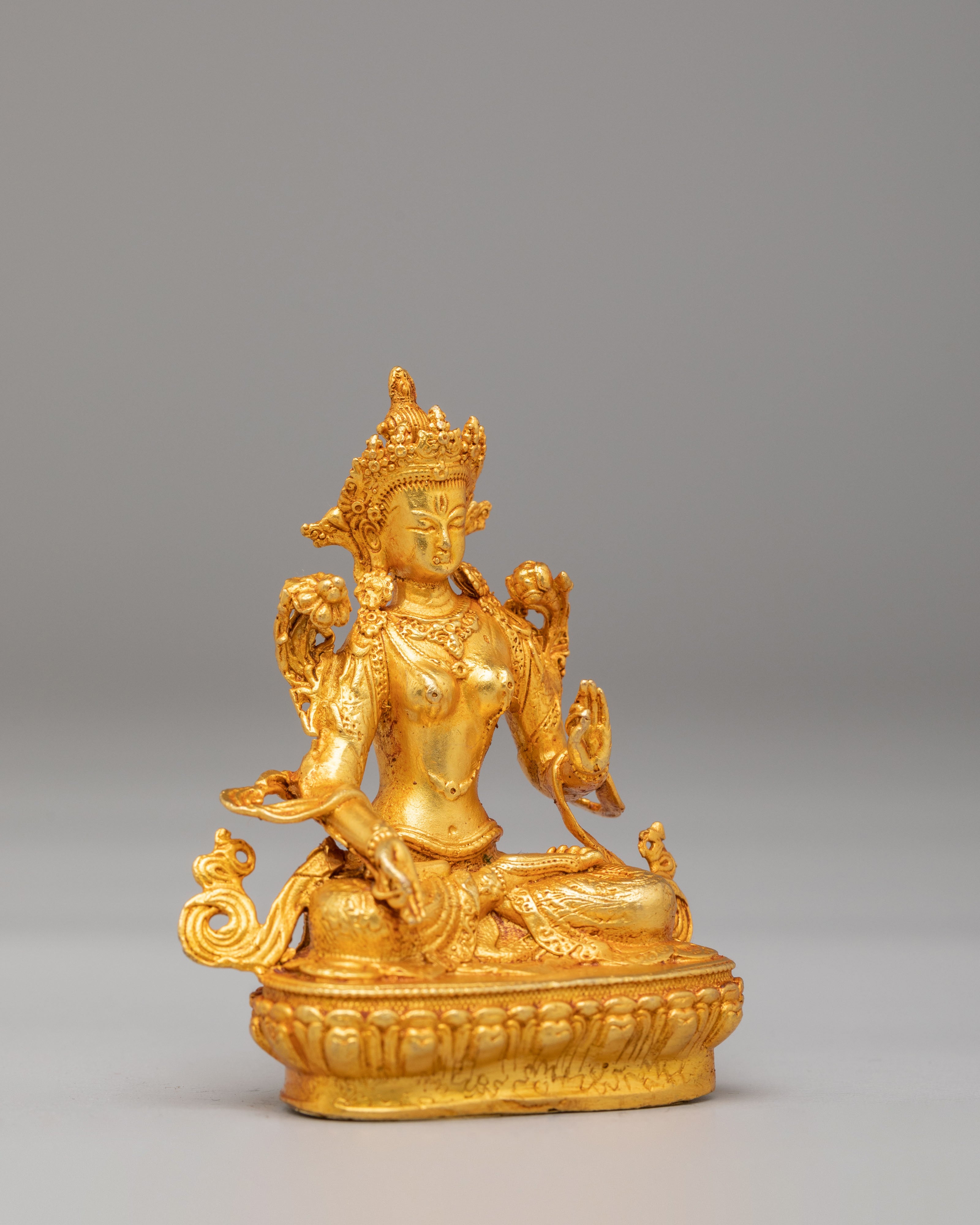 Ceremonial White Tara Shrine Sculpture | Machine Made Statue