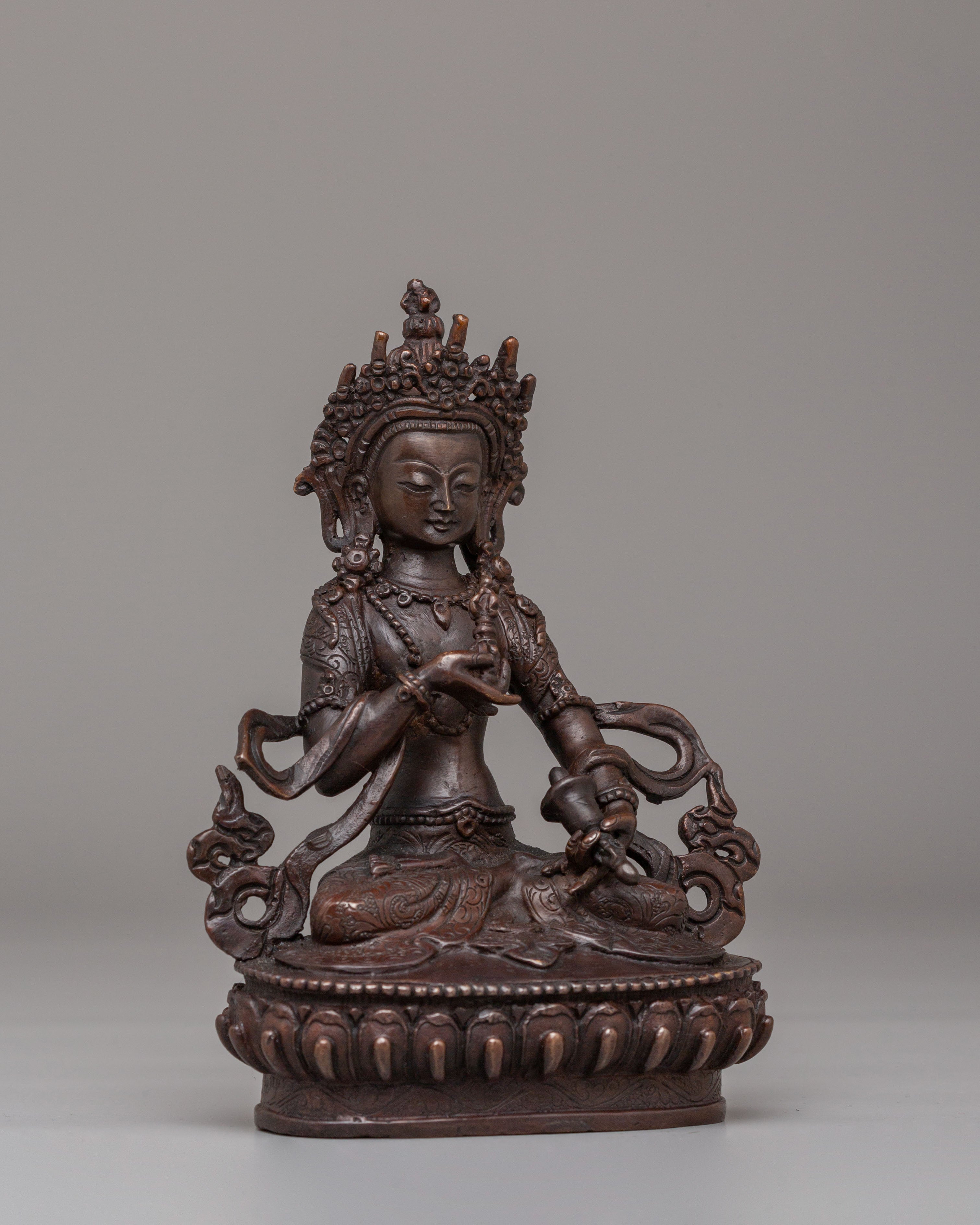 Himalayan Vajrasattva Spiritual Statue | Handcrafted Oxidized Copper Artwork